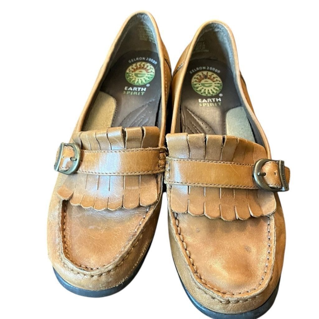 Vintage Y2K Earth Spirit Princeton Buckle Tassel Leather Loafers 7 Size US 7 / IT 37 - 3 Thumbnail