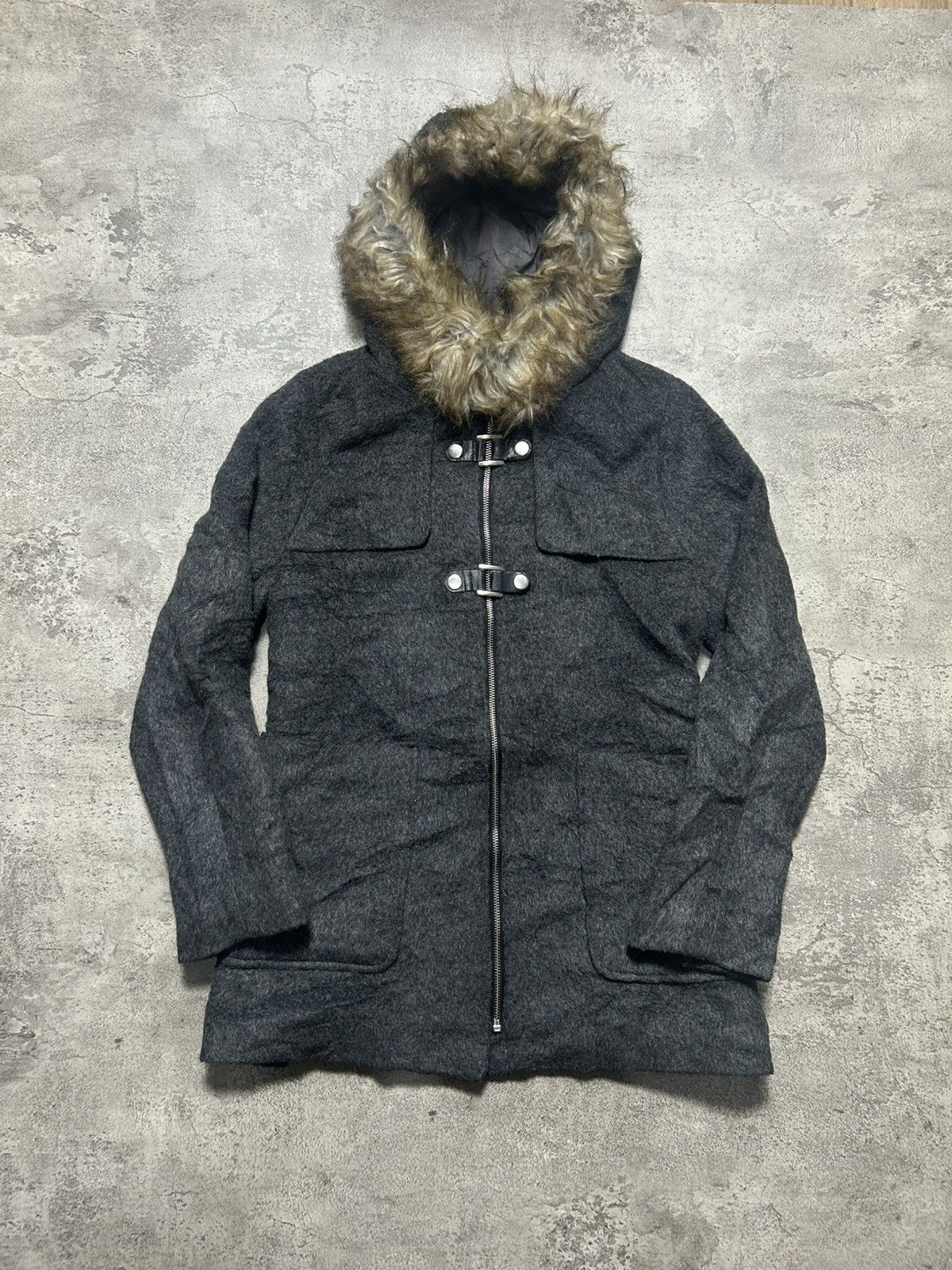 Japanese Brand Rare Spinkle Wool Jacket Fur Hooded Size US M / EU 48-50 / 2 - 1 Thumbnail