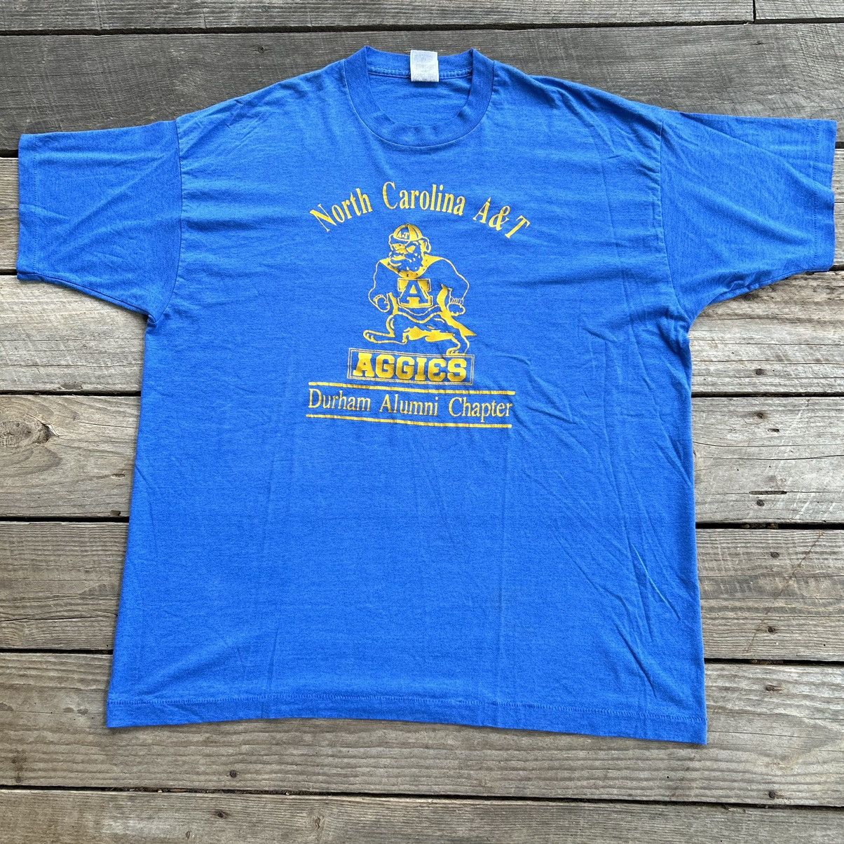 Vintage Vintage 90s North Carolina A&T Aggies HBCU College T Shirt Size US XXL / EU 58 / 5 - 2 Thumbnail