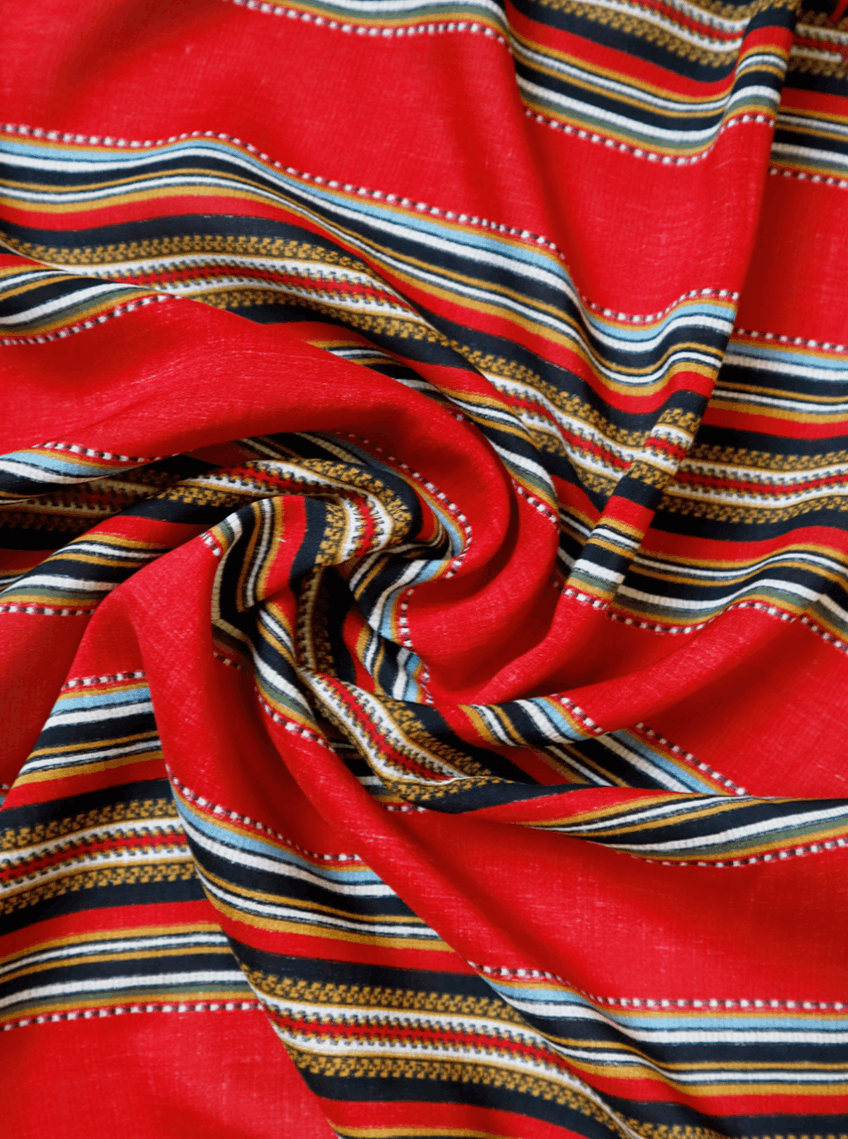 Kapital Rayon fringe scarf (Pecos stripe) Size ONE SIZE - 5 Thumbnail