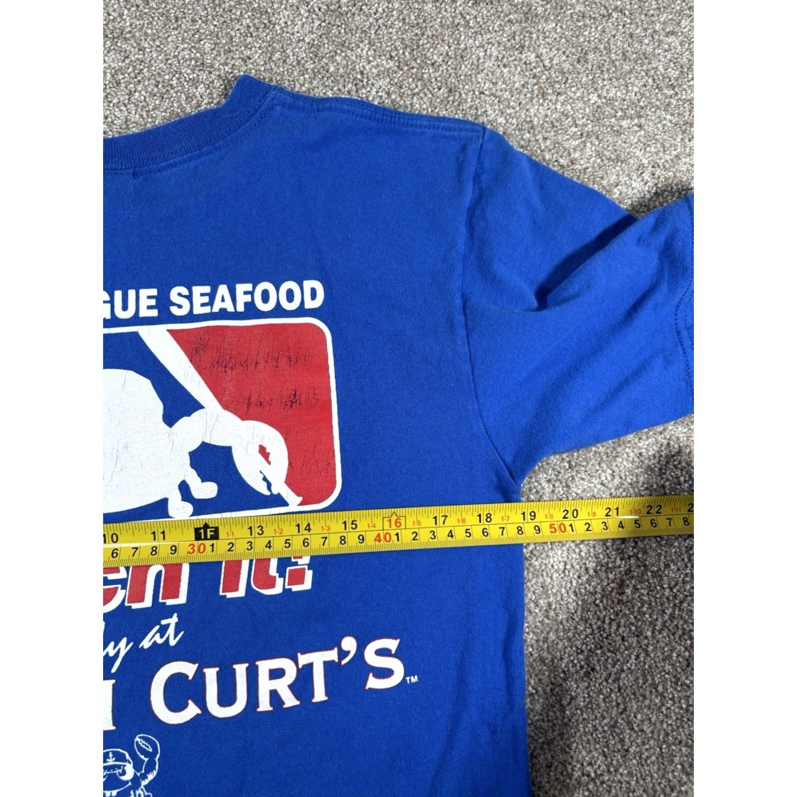 Anvil VINTAGE Captain Curt's Siesta Key Major League Seafood T-Shirt Unisex Adults M Blue MLB Cubs Graphic Print Regular Fit Anvil Size M Shirt Size US M / EU 48-50 / 2 - 7 Thumbnail