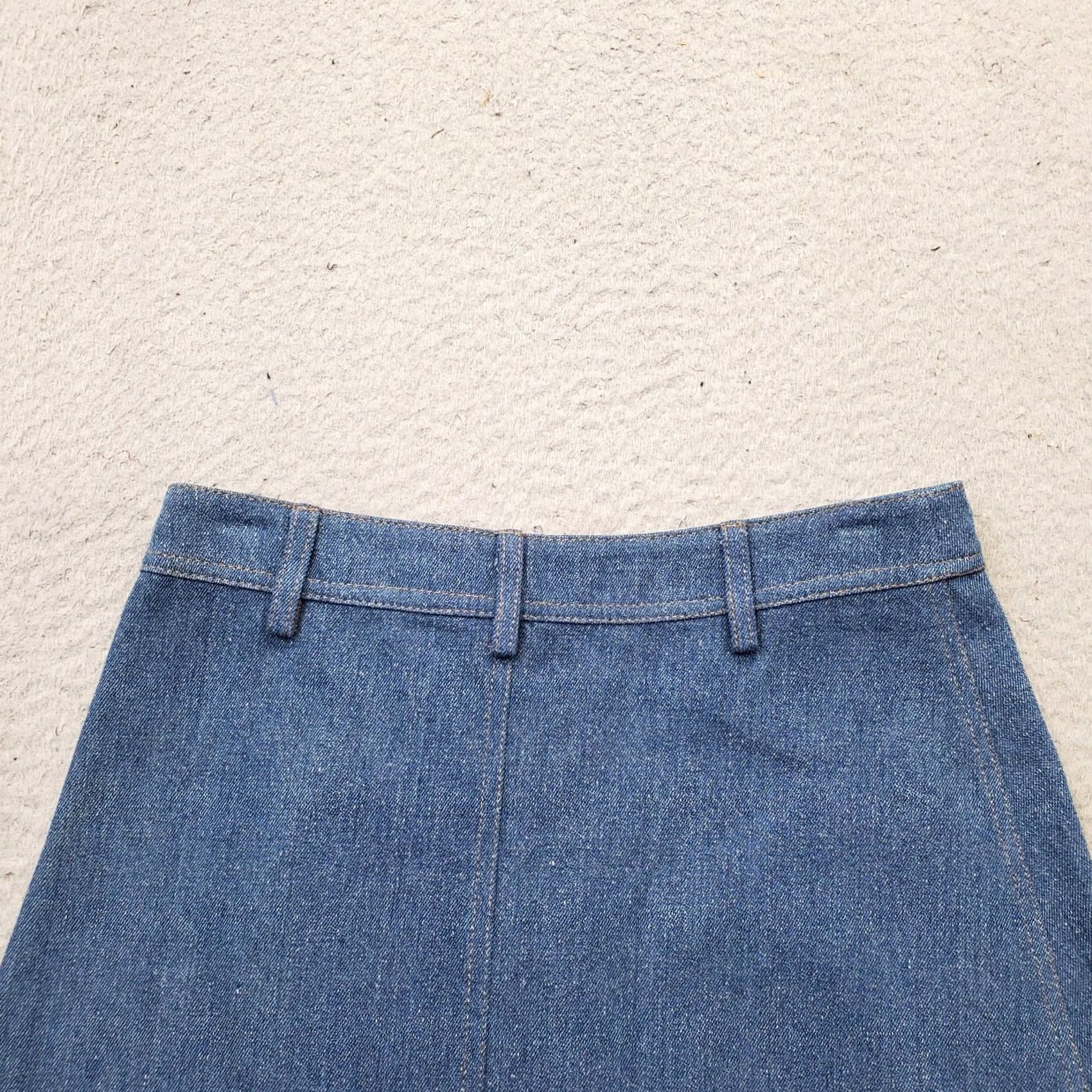 Denime J.O.A. Los Angeles A-Line Skirt Womens S Blue Denim Zip Pocket Snap Front Skirt Womens Size S Short Denim Pocket Front Blue Size 28" / US 6 / IT 42 - 7 Thumbnail