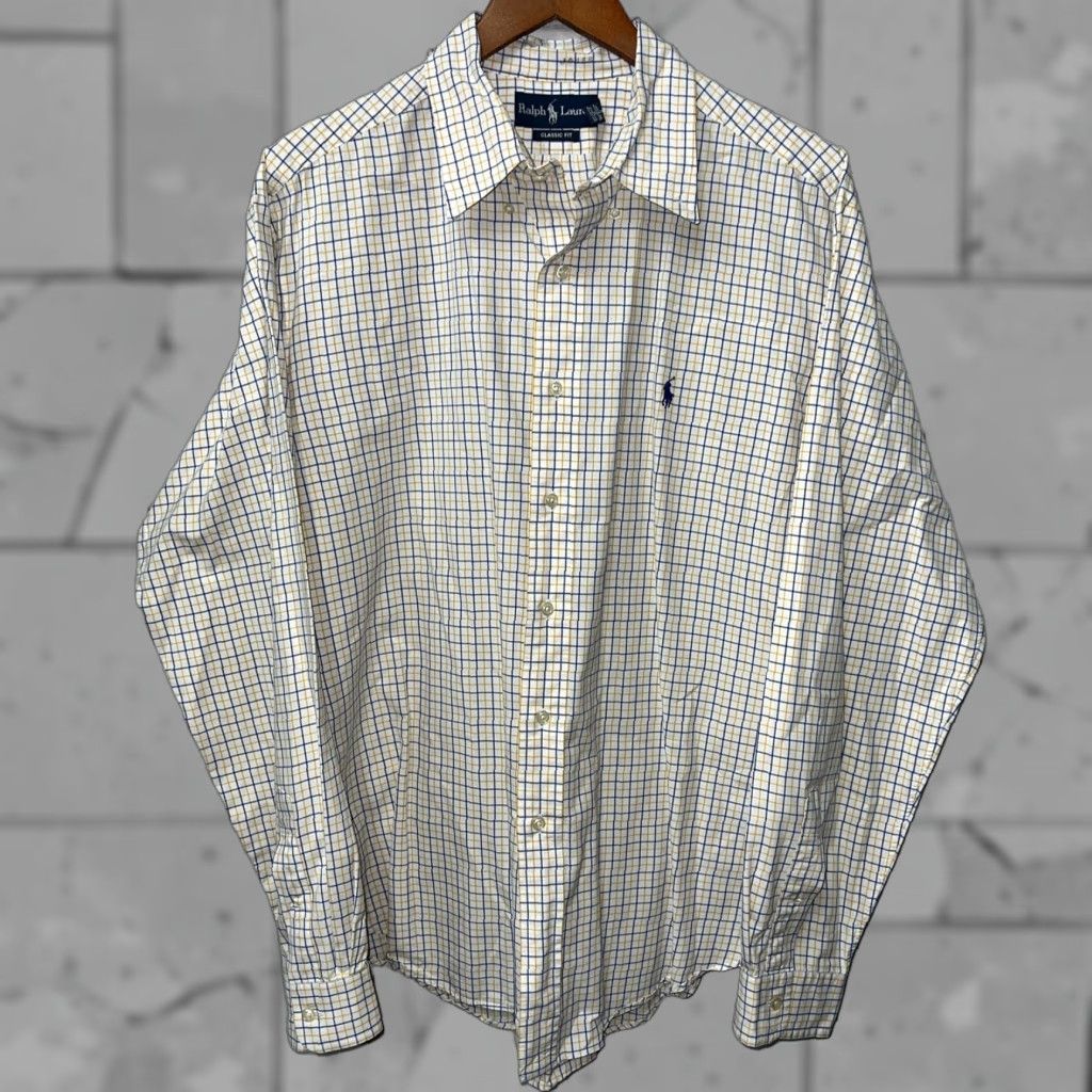 Ralph Lauren Ralph Lauren Button-Up Shirt Plaid Yellow XL Mens Long Sleeve Classic Fit Size US XL / EU 56 / 4 - 1 Thumbnail