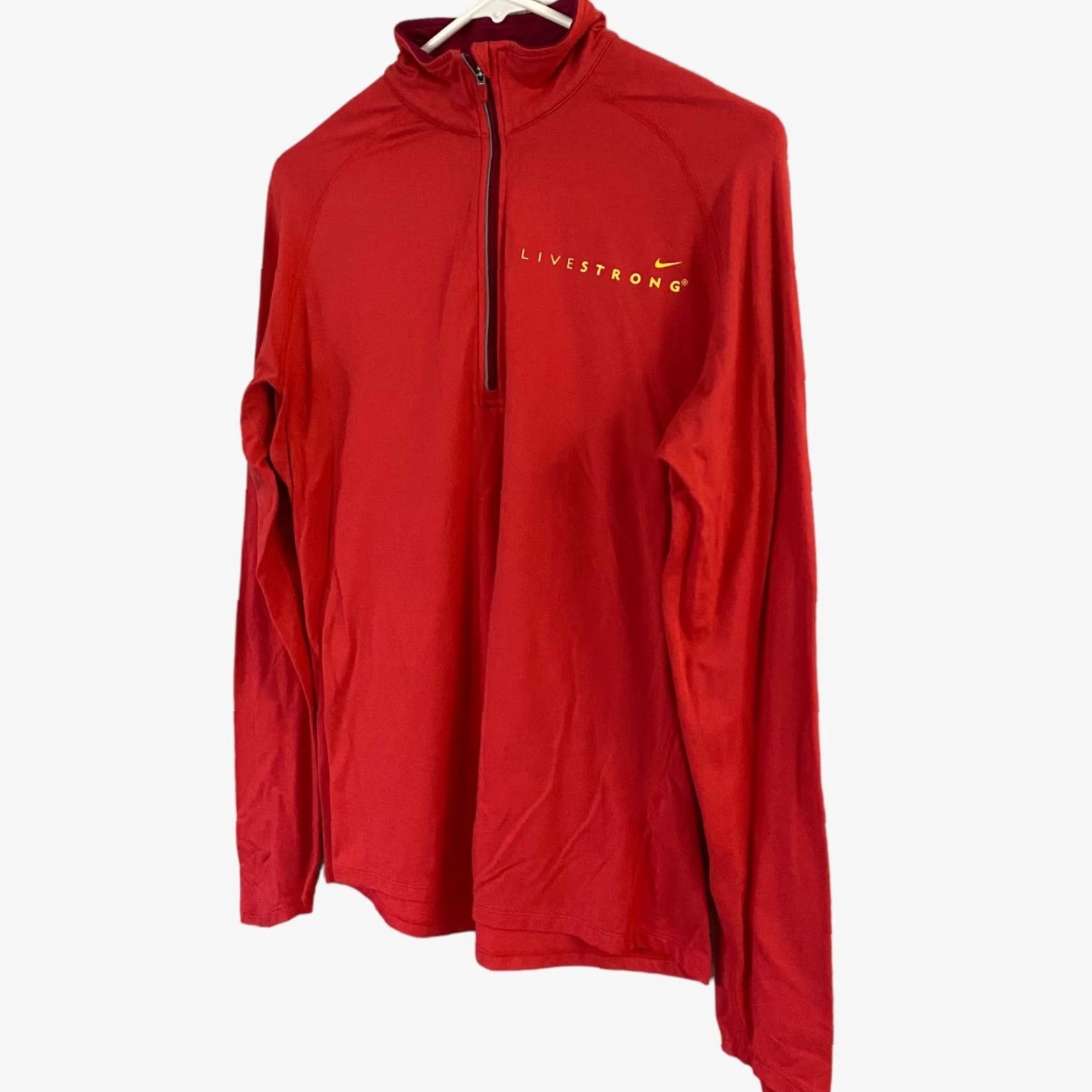Nike VINTAGE Nike Livestrong Dri-FIT Training 1/4 Zip Pullover Shirt Red Womens Large L Size L / US 10 / IT 46 - 2 Thumbnail