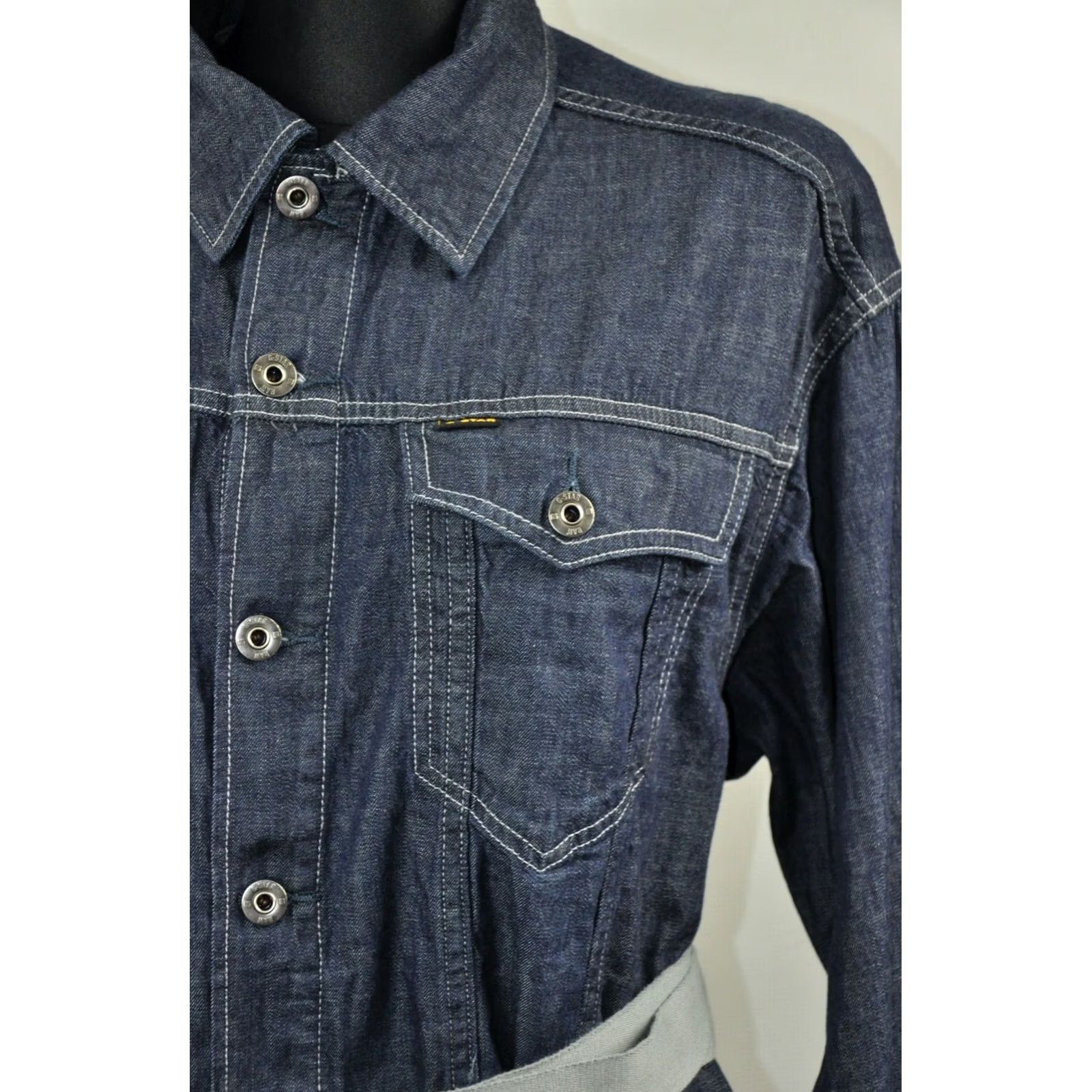 G-Star G-Star 3301 Real Boyfriend JKT WMN Denim Jacket S Blue 100% Cotton NS New Womens Jacket Size S / US 4 / IT 40 - 6 Thumbnail