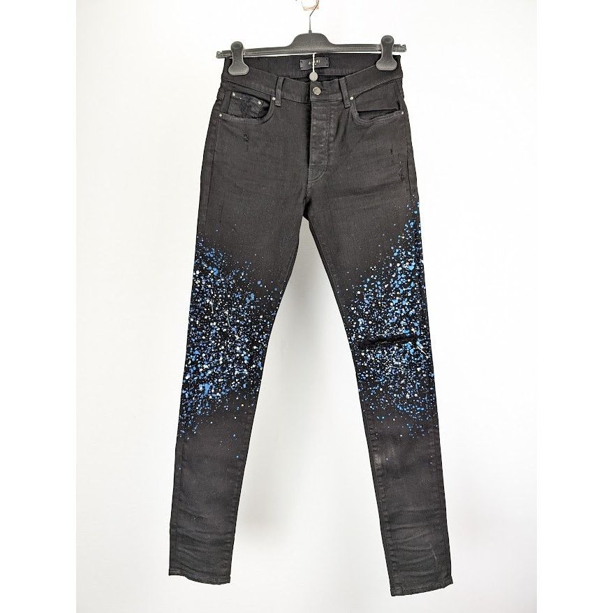 Amiri o1rshd1 Crystal Painted Pants in Black Size US 32 / EU 48 - 1 Thumbnail