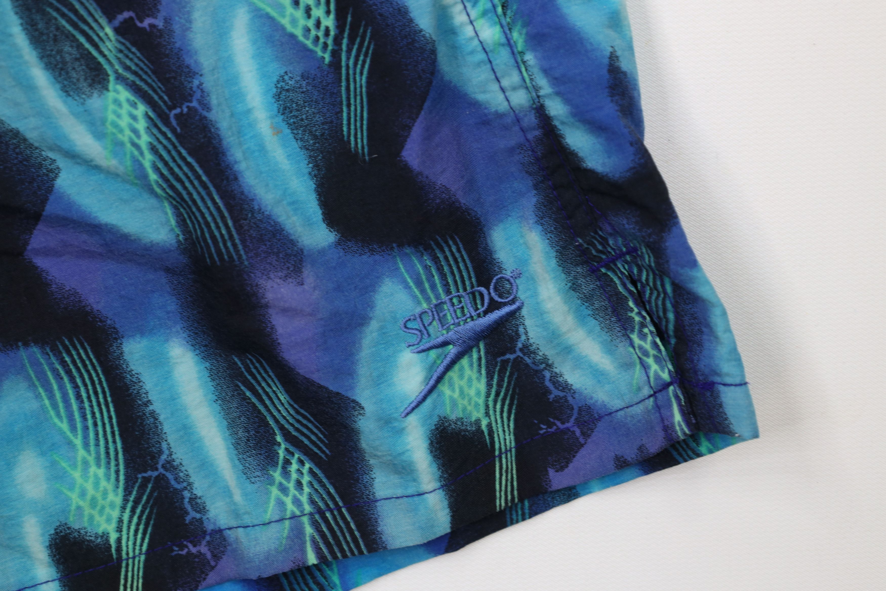 Speedo × Vintage Vintage 90s Speedo Spell Abstract Lined Shorts Swim Trunks Size US 32 / EU 48 - 5 Thumbnail