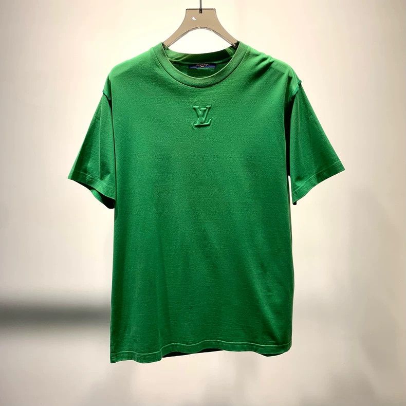 Louis Vuitton Louis Vuitton Green Embossed Short Sleeve T-shirt - dmc Size US XL / EU 56 / 4 - 1 Thumbnail