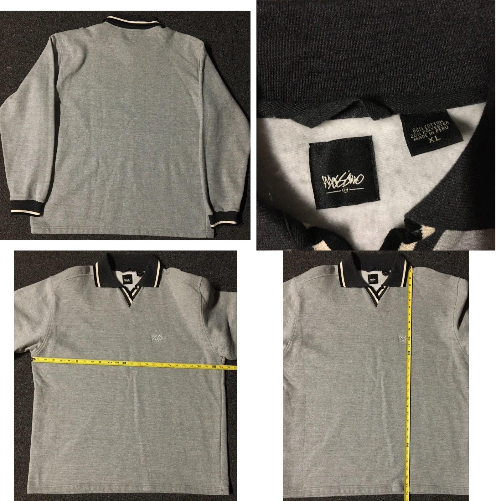 Quiksilver VINTAGE Mossimo Faded Polo Sweatshirt XL Surf Skate Grunge Billabong OP Y2K 90s Shirt Mens Gray XL Surf Grunge 90s Size US XL / EU 56 / 4 - 8 Thumbnail