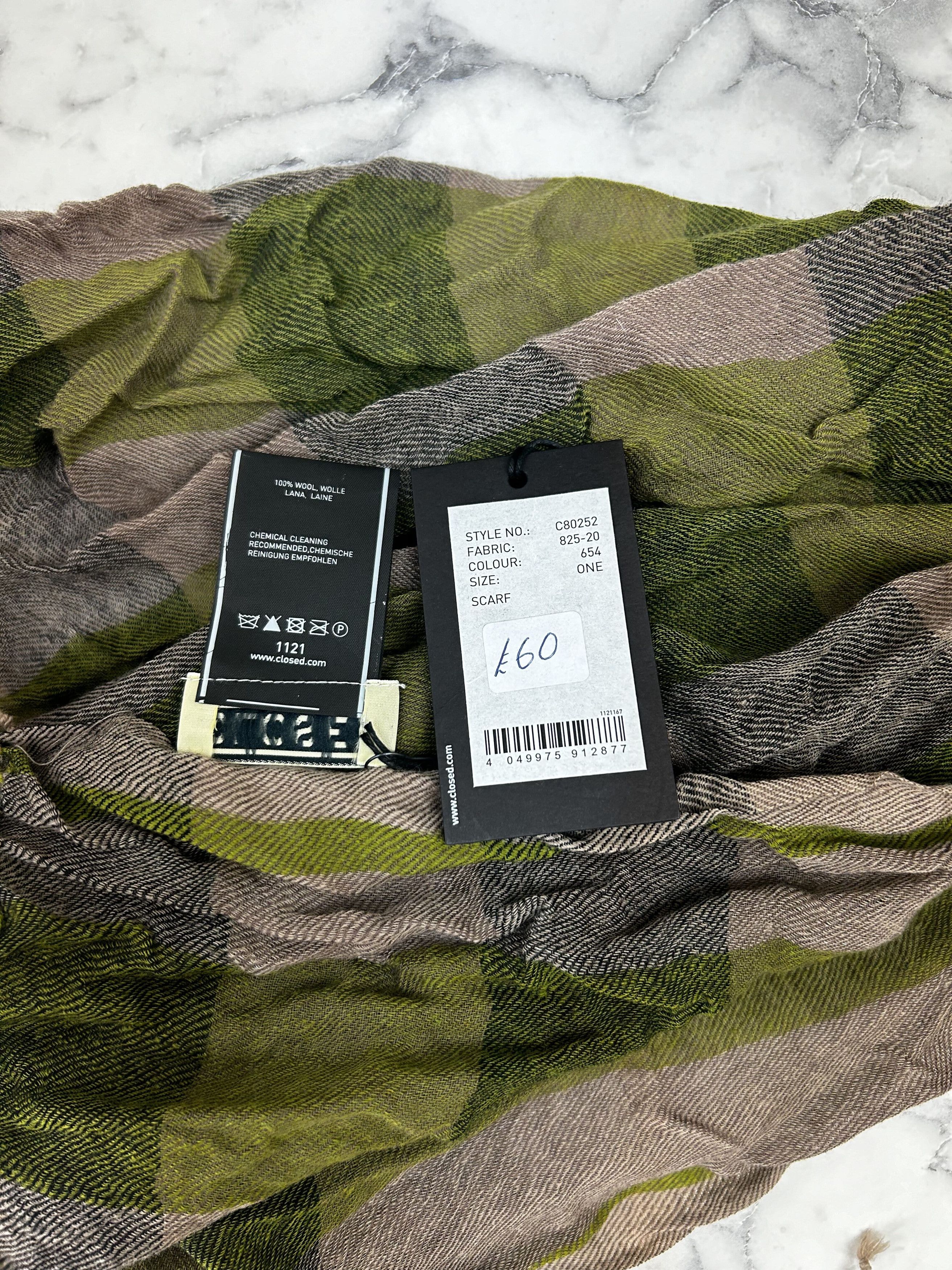 CLOSED Closed Olive Base Multi Colour Check Scarf Size ONE SIZE - 4 Thumbnail