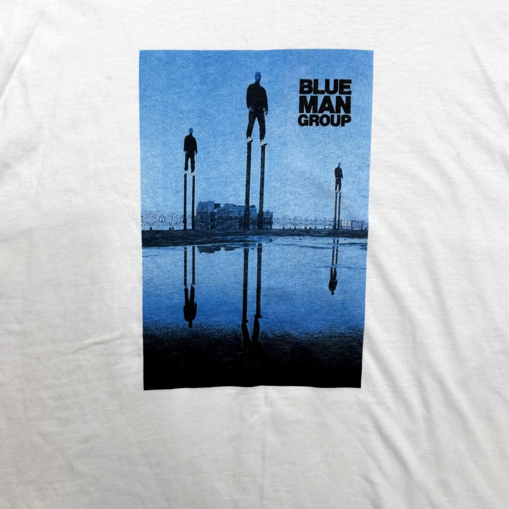 Hanes VINTAGE Blue Man Group Shirt Mens XL White Hanes Beefy-T Graphic Stilts Artwork Size US XL / EU 56 / 4 - 3 Thumbnail