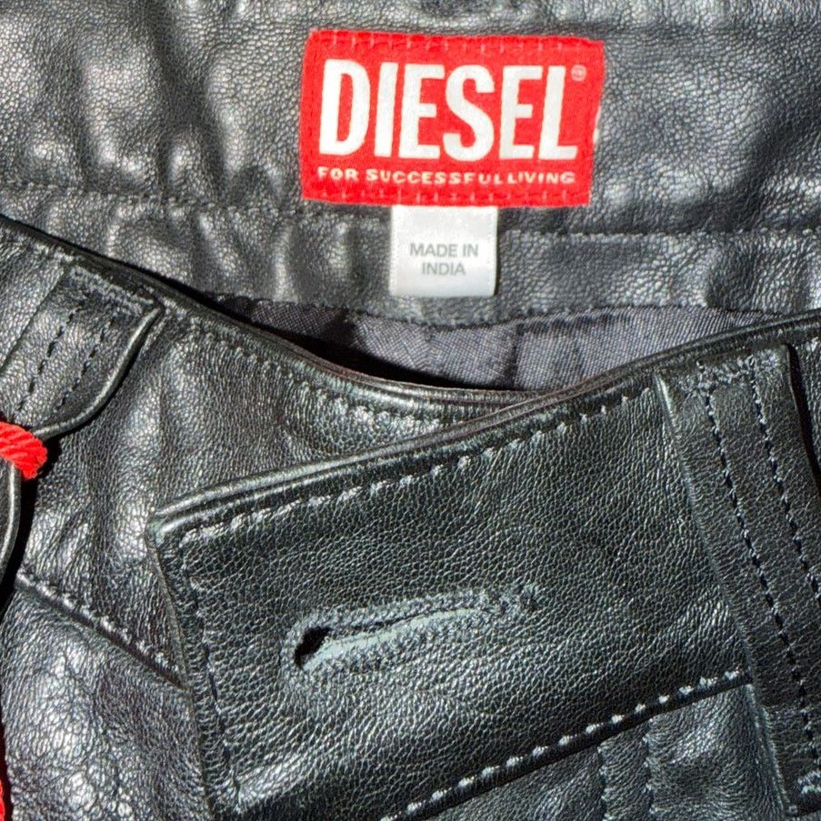 Diesel Diesel NWT P-Macs-Lth Textured Waxed-Leather Pants Size US 32 / EU 48 - 3 Thumbnail