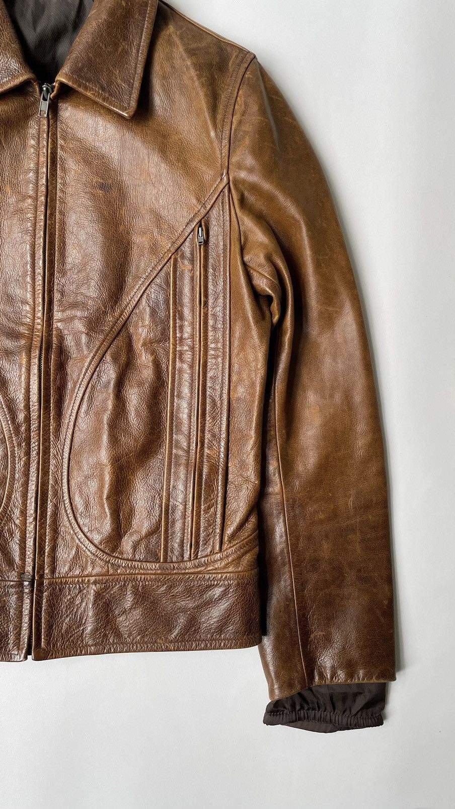 Maison Margiela S/S 2001 Tan Leather Jacket Size US M / EU 48-50 / 2 - 9 Thumbnail