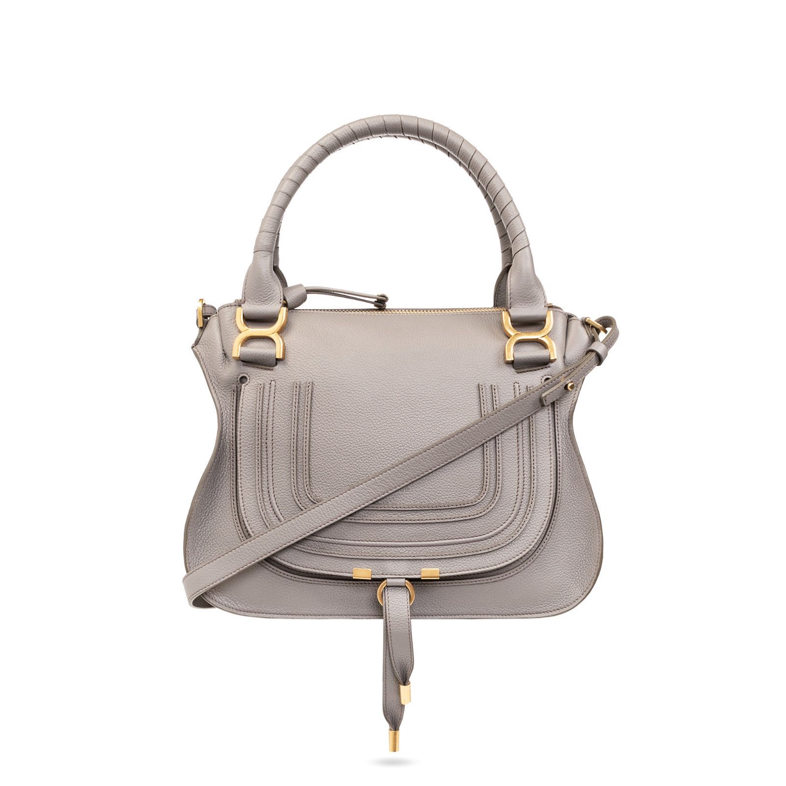 Chloe Chloe Hobo Gray Grained Leather Shoulder Bag New & Authentic Size ONE SIZE - 1 Thumbnail