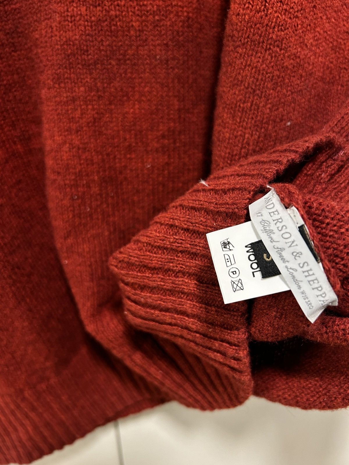 Anderson & Sheppard Anderson & Sheppard SHETLAND SWEATER IN RED Size SMALL Size US S / EU 44-46 / 1 - 2 Thumbnail