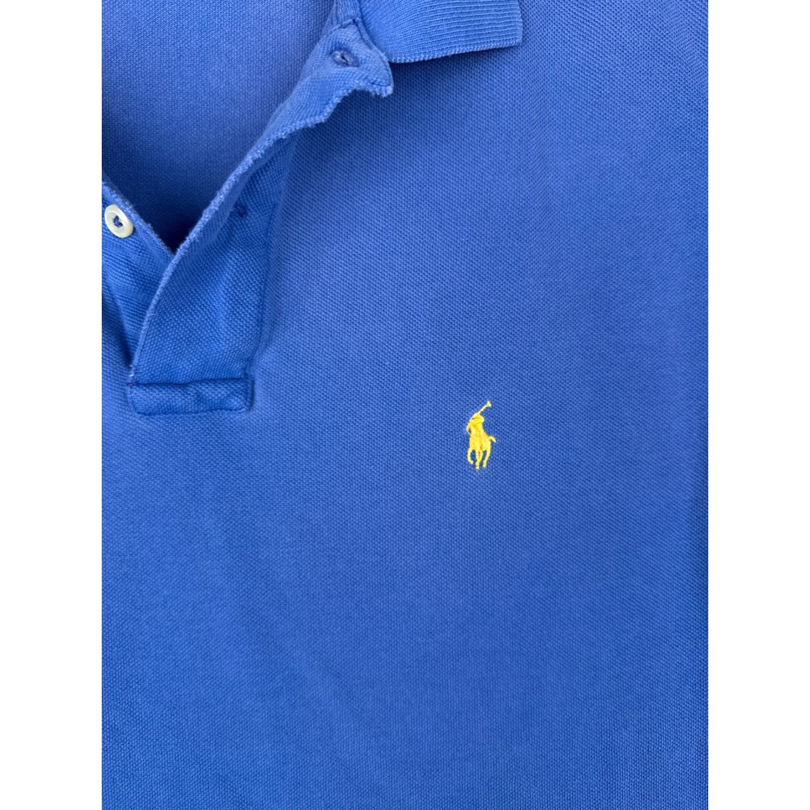 Ralph Lauren VINTAGE Ralph Lauren Polo Shirt Men Medium Blue 100% Cotton Short Sleeve Slim Fit Embroidered Logo 34 in Chest Size US M / EU 48-50 / 2 - 6 Thumbnail