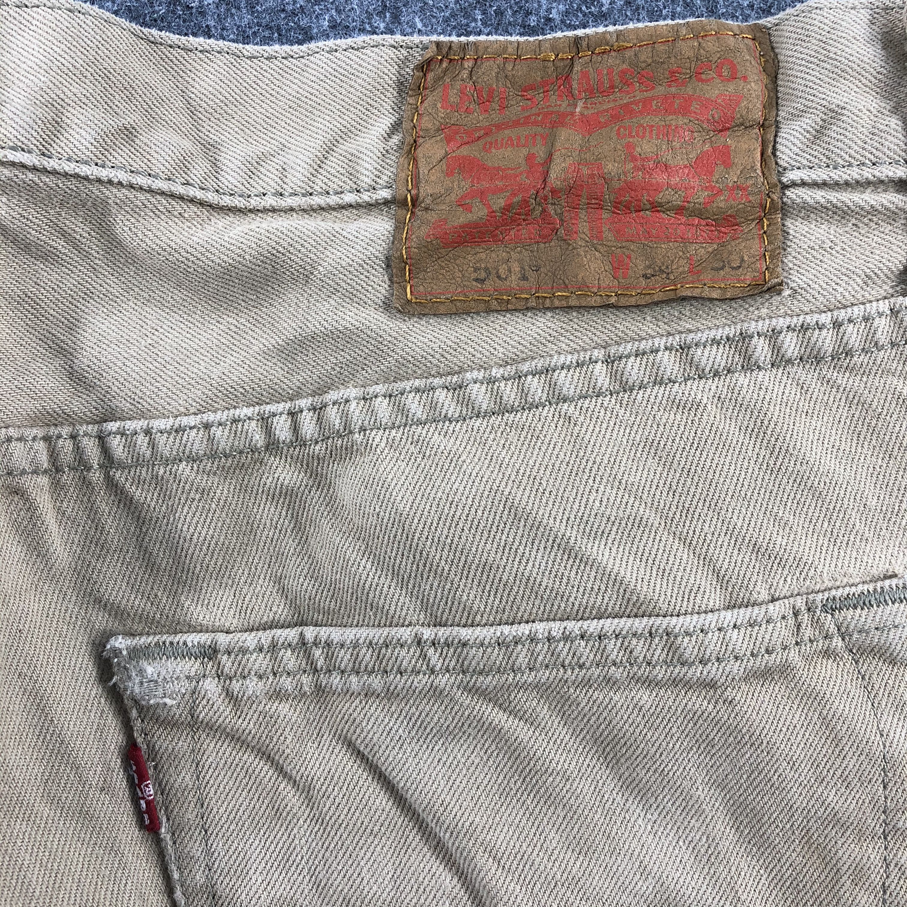 Levi's Levis 501 Vintage Khaki Denim Distressed Jeans-J949 Size US 36 / EU 52 - 5 Thumbnail