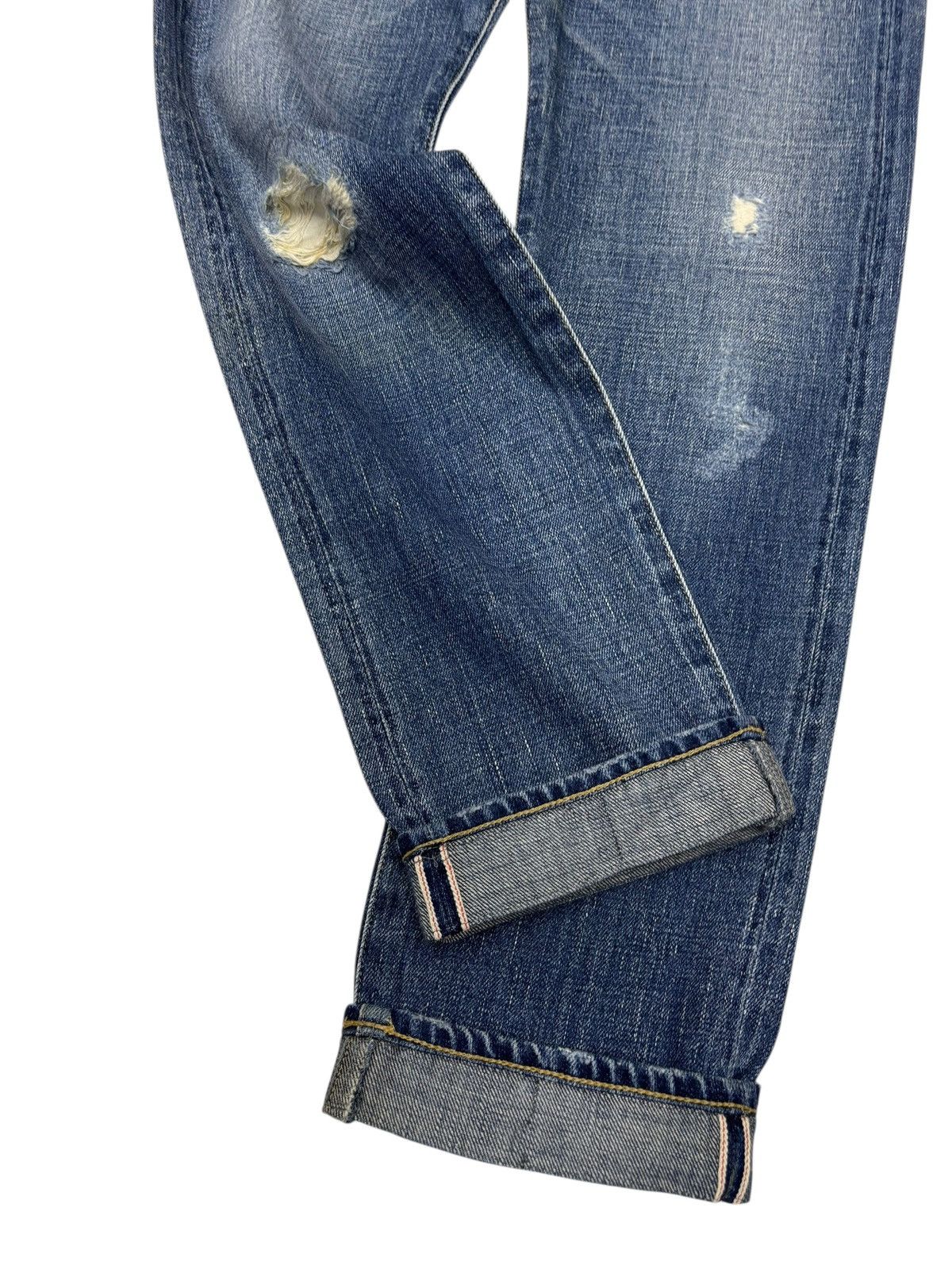 If Six Was Nine 6•Vocale Selvedge Distressed Denim Jeans Size 29" - 7 Thumbnail