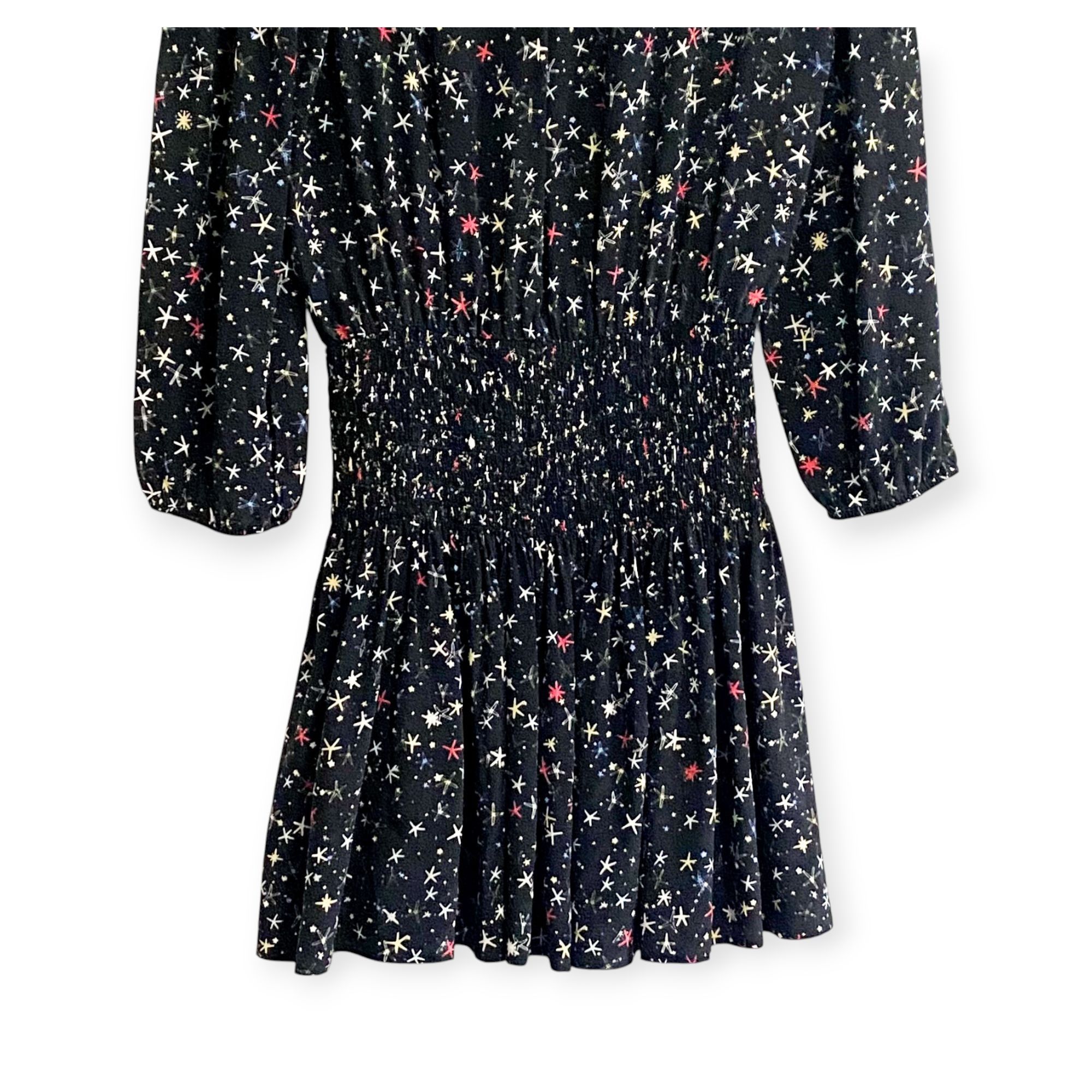 Anine Bing Anine Bing 'Martha' Black Silk Stars Print Dress Size L Size L / US 10 / IT 46 - 10 Thumbnail