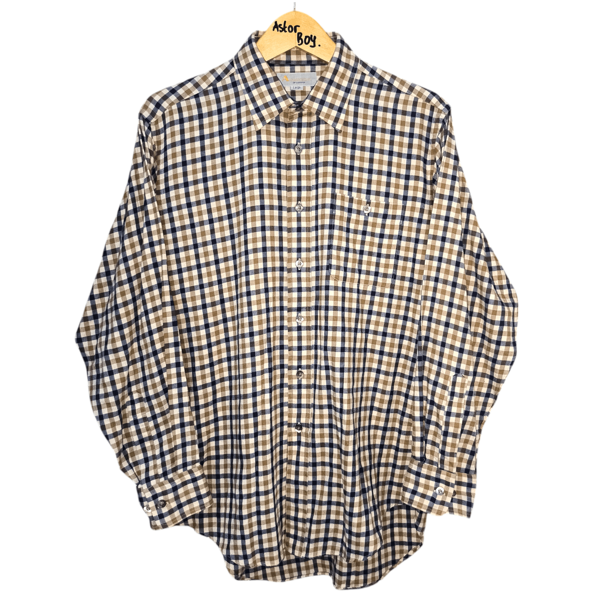 Aquascutum × Vintage Vintage Aquascutum Nova Check Shirts Size US L / EU 52-54 / 3 - 1 Thumbnail