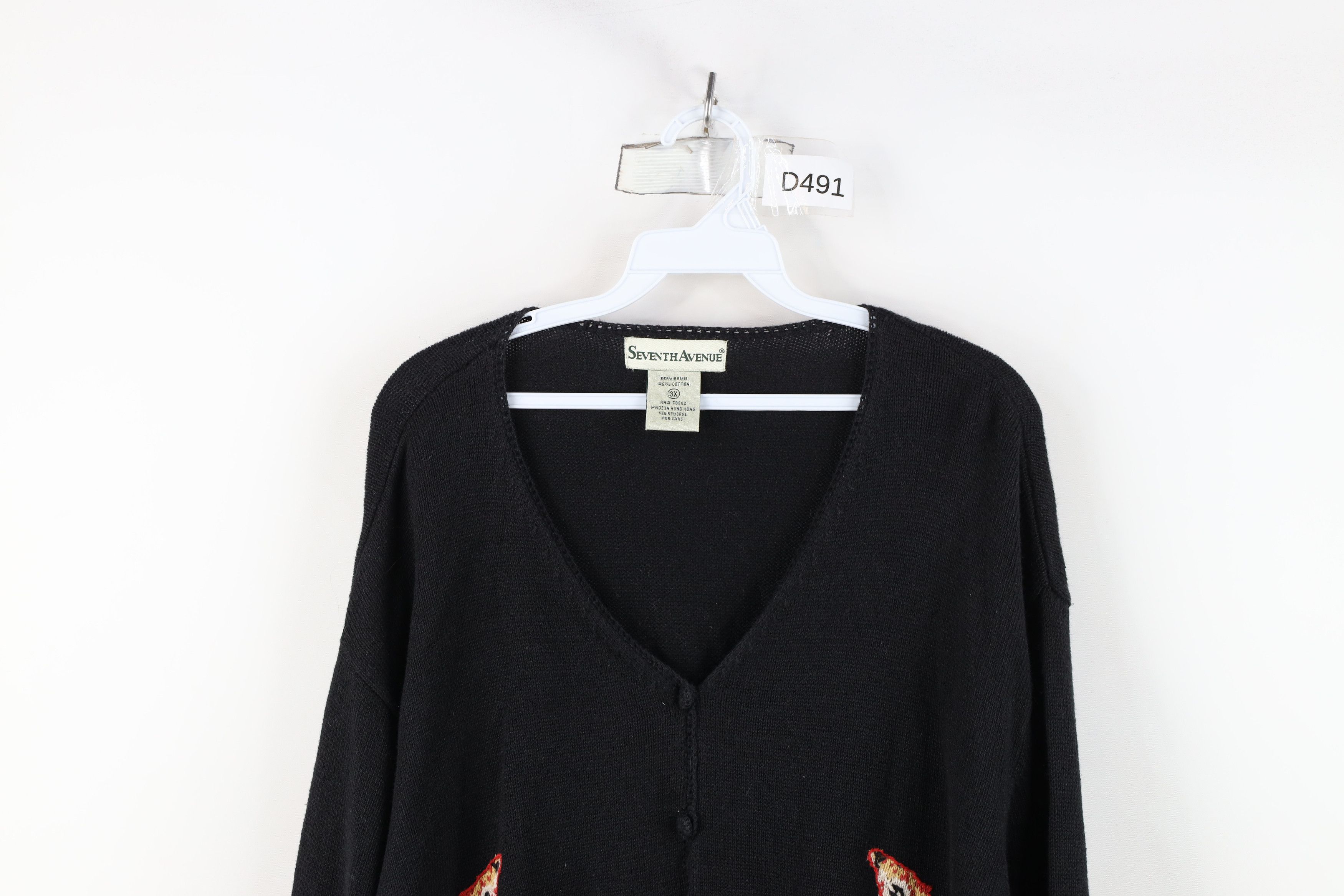 Vintage Vintage 90s Streetwear Animal Safari Knit Cardigan Sweater Size 3XL / US 20-22 - 2 Thumbnail