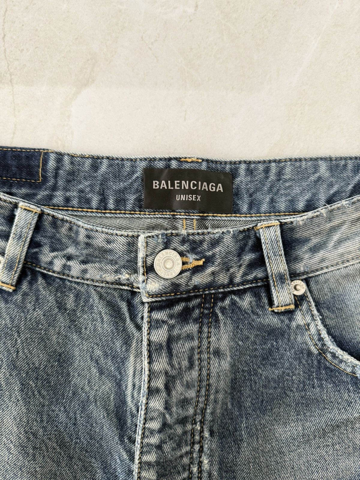 Balenciaga *RARE* Balenciaga SS23 Mud Oil Spilled Denim Baggy Version Size US 32 / EU 48 - 8 Thumbnail