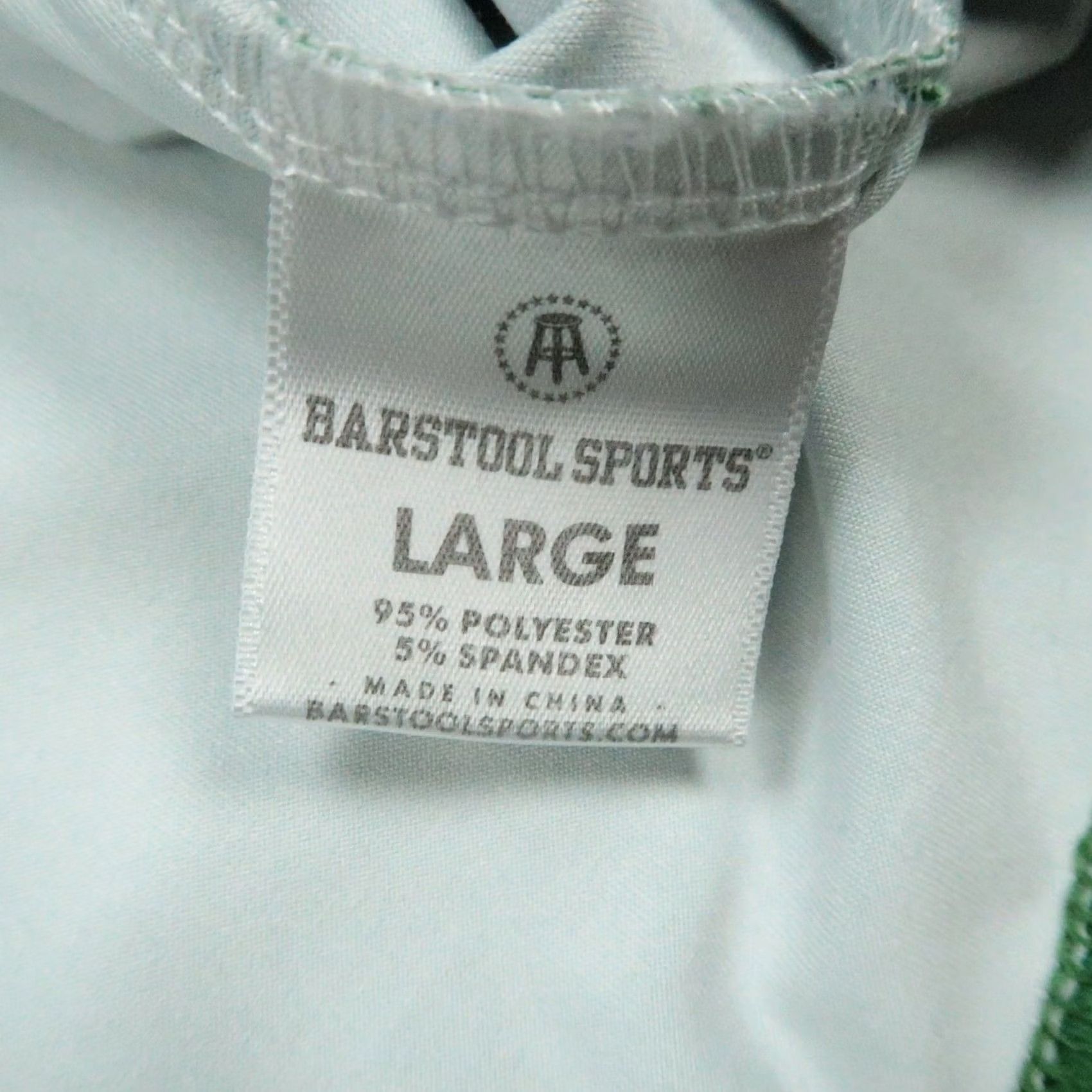 Vintage Barstool Sports Polo Shirt Mens Large Green Houndstooth Short Sleeve Golf Shirt Size US L / EU 52-54 / 3 - 5 Thumbnail
