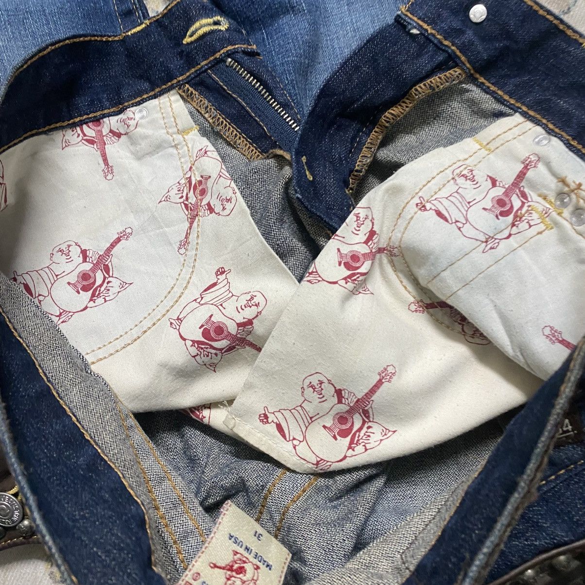 True Religion Vintage True Religion Denim Flare Jeans Leather Flap Size US 31 - 22 Thumbnail