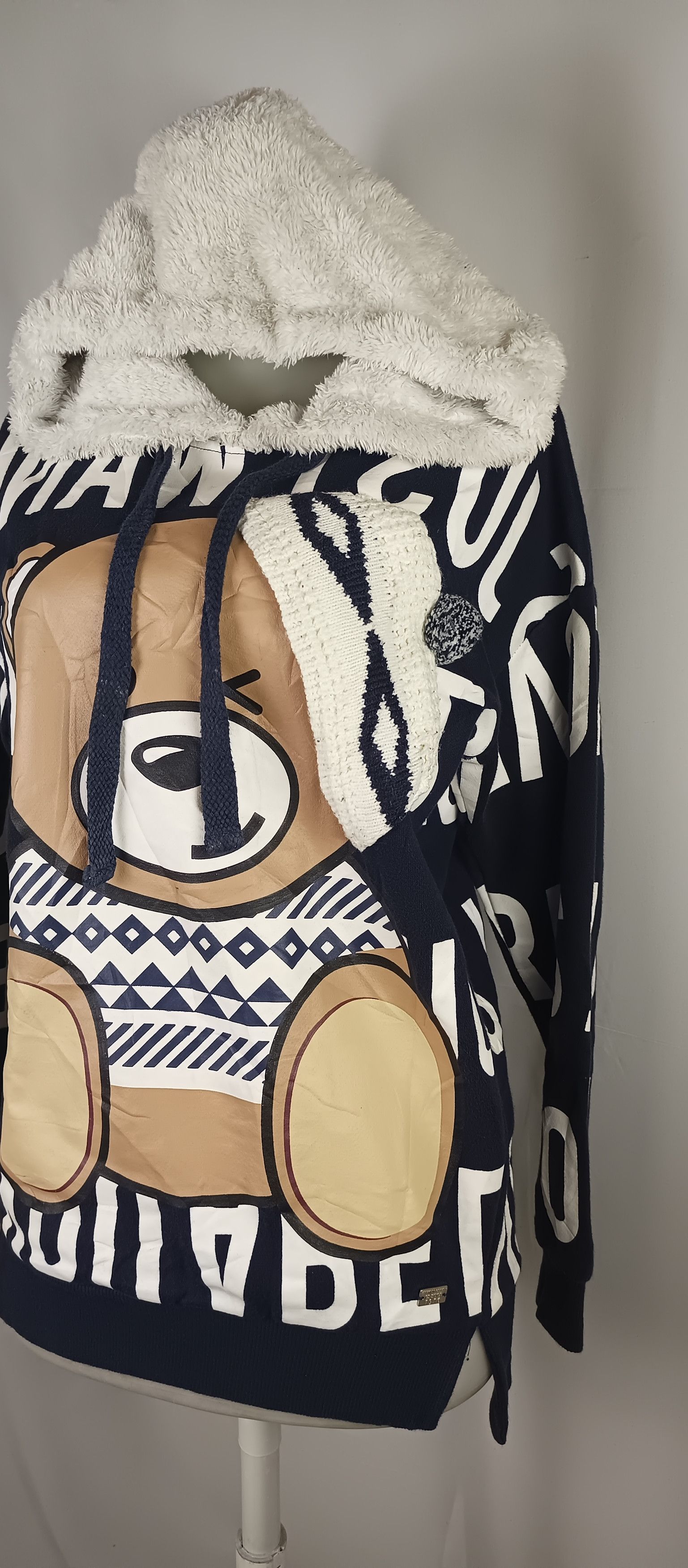 If Six Was Nine × Japanese Brand #Es Style 1916 White Fur Hoodie All Over Print Teddy Bear Size M / US 6-8 / IT 42-44 - 23 Thumbnail