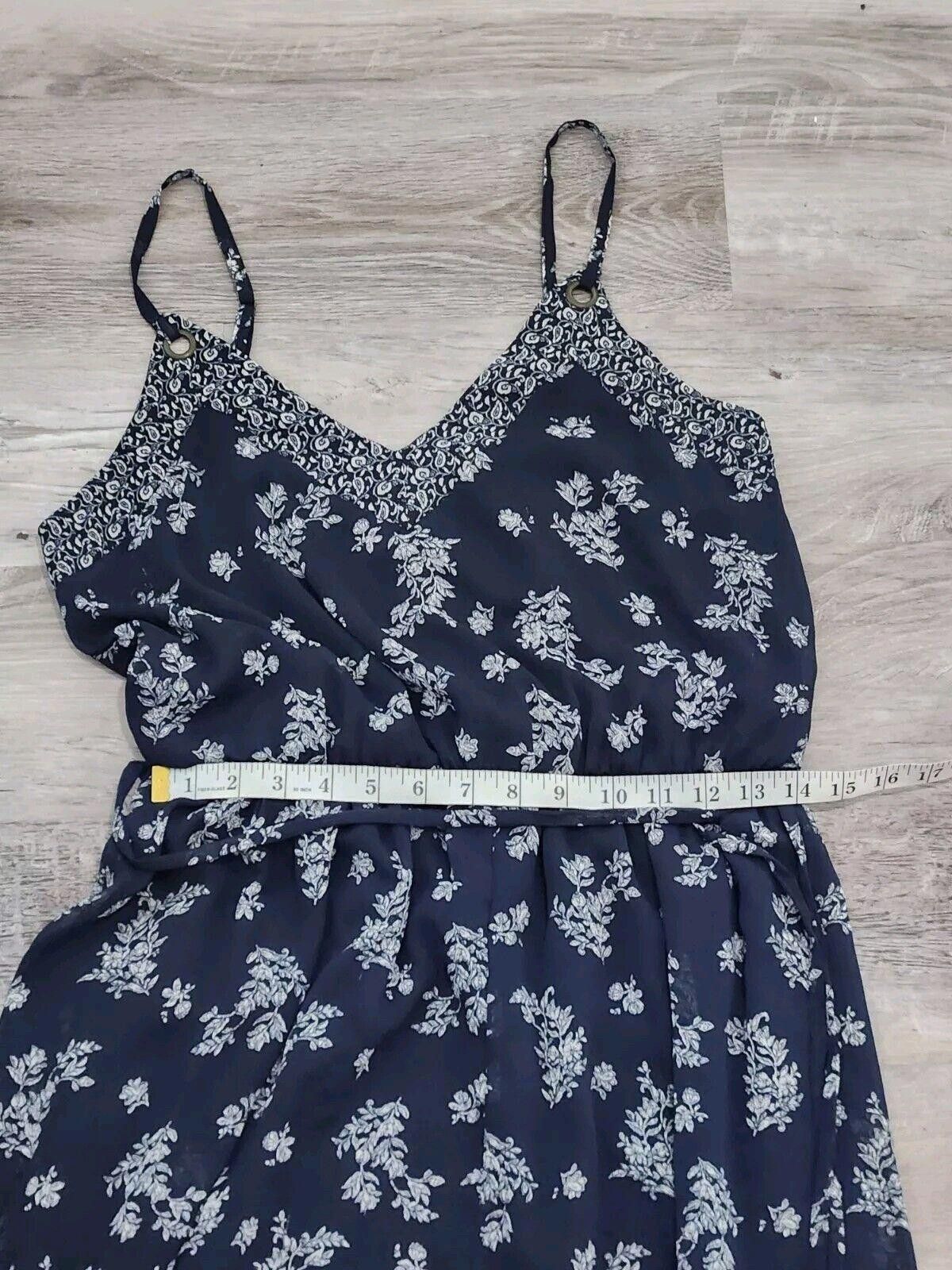Designer Xhilaration Dress Medium Blue Spaghetti Strap V Neck Size M / US 6-8 / IT 42-44 - 5 Thumbnail
