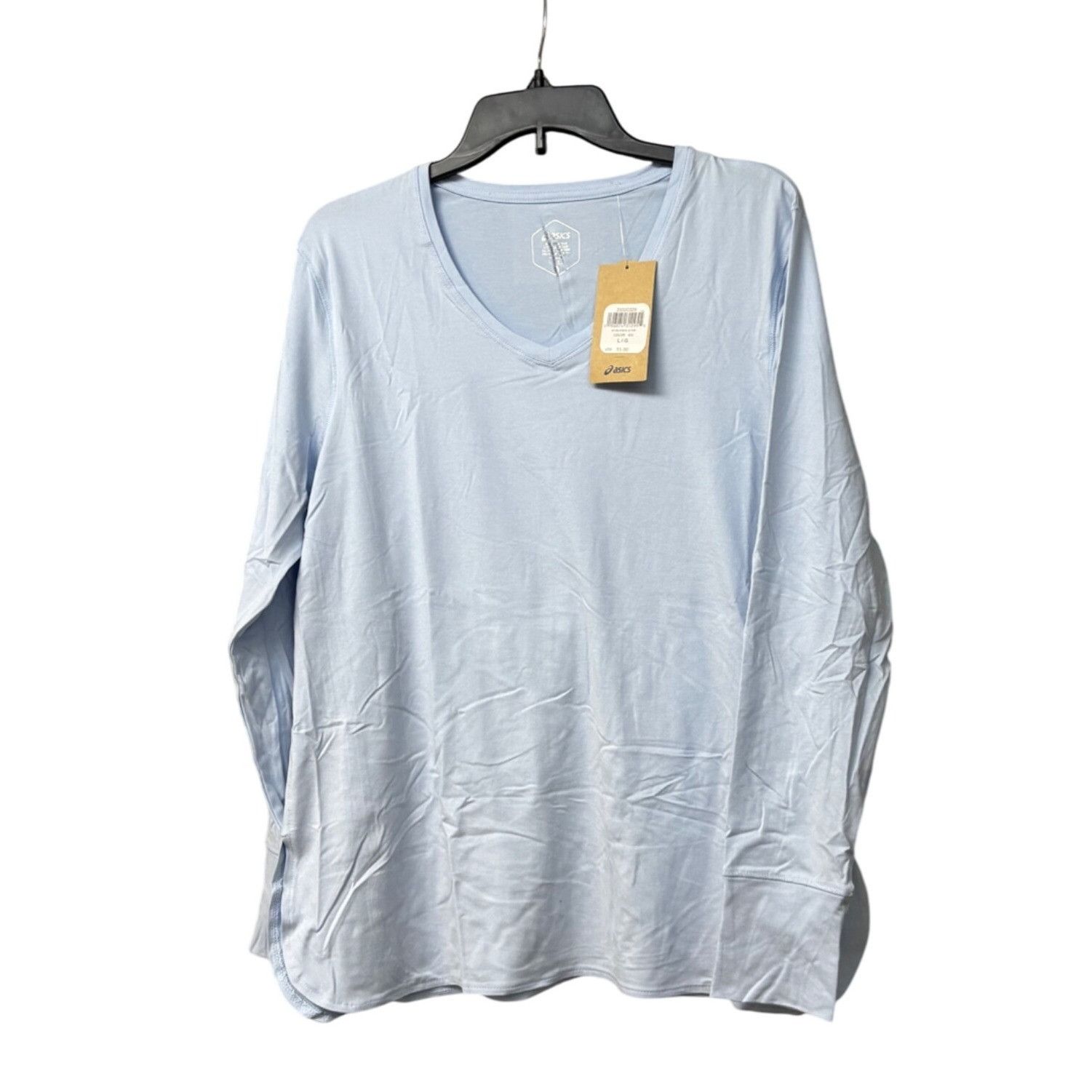 Asics ASICS Women's Long Sleeve Heather Top, Soft Sky Heather, Sz Size L / US 10 / IT 46 - 3 Thumbnail