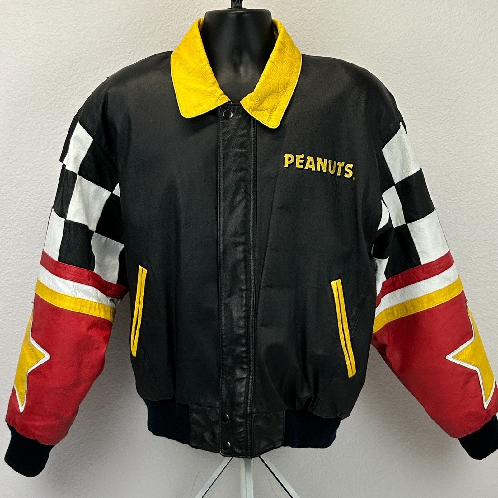 Excelled Vintage 90s Snoopy Peanuts Leather Bomber Jacket L Large Size US L / EU 52-54 / 3 - 2 Thumbnail