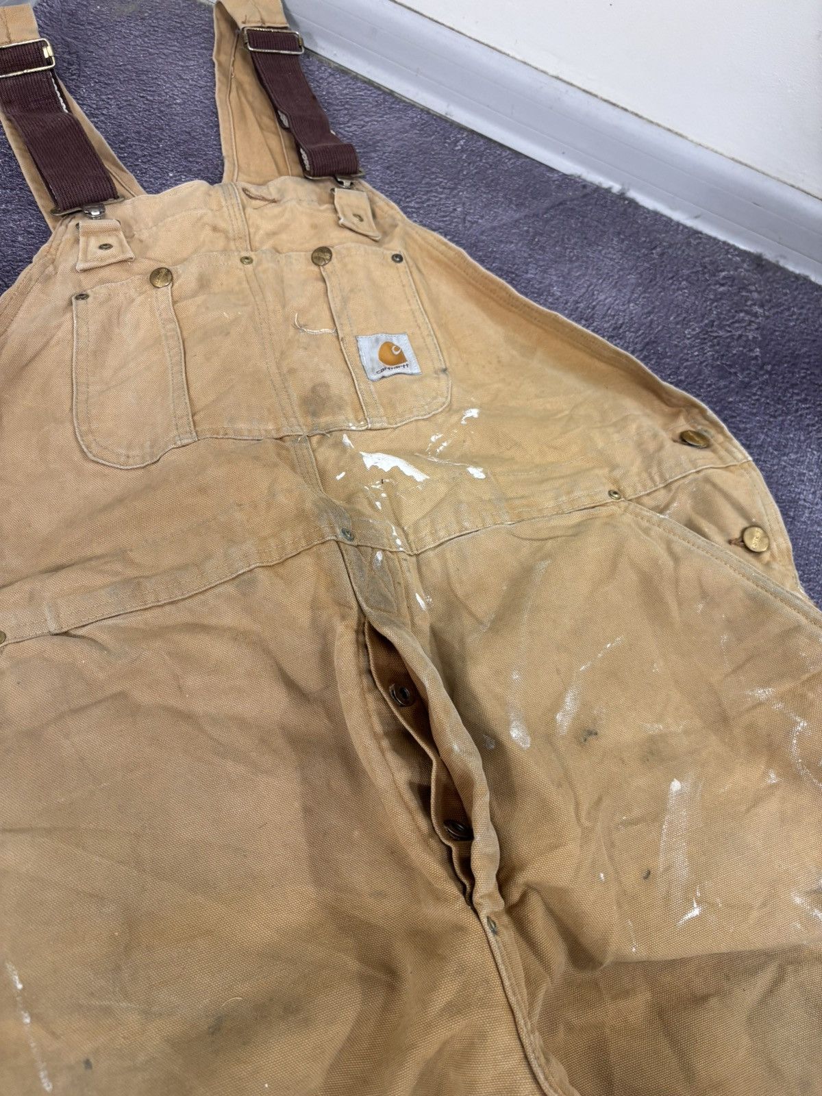 Carhartt Vintage Carhartt Bib Overalls Double Knee Brown Duck Canvas Size US 44 / EU 60 - 11 Thumbnail