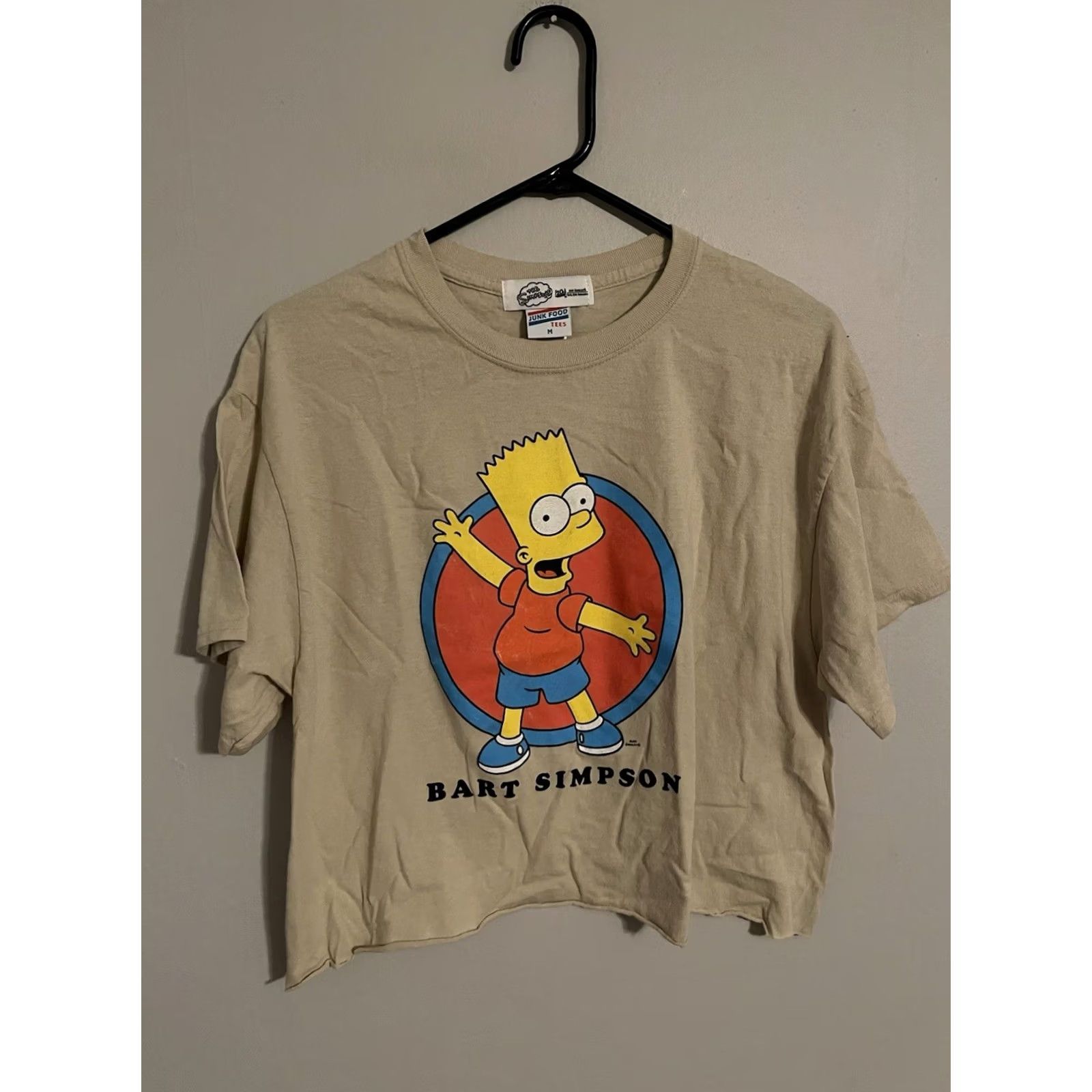 Junk Food VINTAGE The Simpsons Junk Food Bart Beige Cropped S/S T-Shirt Tee Women's Medium Size M / US 6-8 / IT 42-44 - 2 Thumbnail