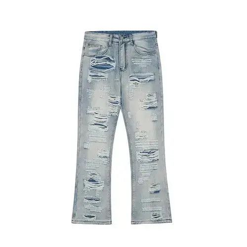 Japanese Brand × Jean Ripped Hole Retro Mens Baggy Jeans Size US 33 - 4 Thumbnail