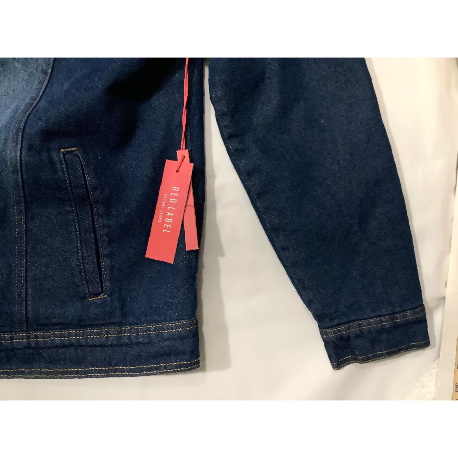 Denime Patrol Jeans Jacket XL Blue Denim Bomber Sherpa Lined Mens Casual Winter Workwear LDJS-002 Size US 36 / EU 52 - 5 Thumbnail