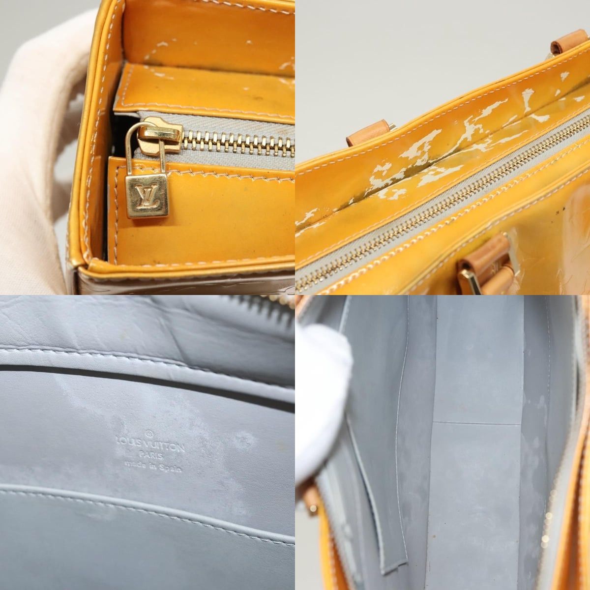 Louis Vuitton LOUIS VUITTON Monogram Vernis Columbus Tote Bag Gris M91028 Size ONE SIZE - 11 Thumbnail