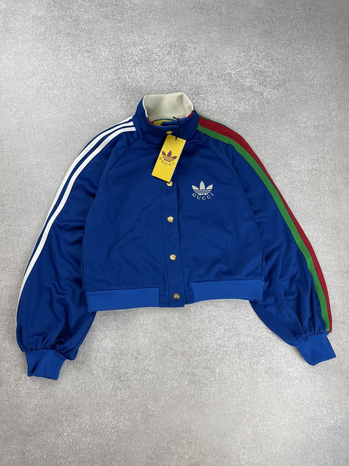 Adidas × Gucci Adidas x Gucci Cropped Jacket Cobalt Blue Size XS Size XS / US 0-2 / IT 36-38 - 8 Thumbnail