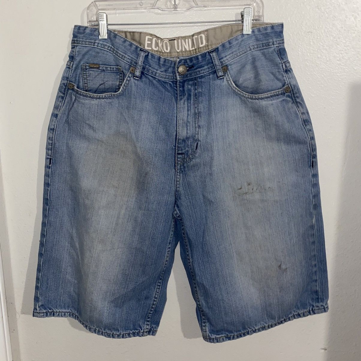 Ecko Unltd. Ecko Unltd. Men's Blue Denim Jean Jorts Baggy Faded Size US 36 / EU 52 - 3 Thumbnail