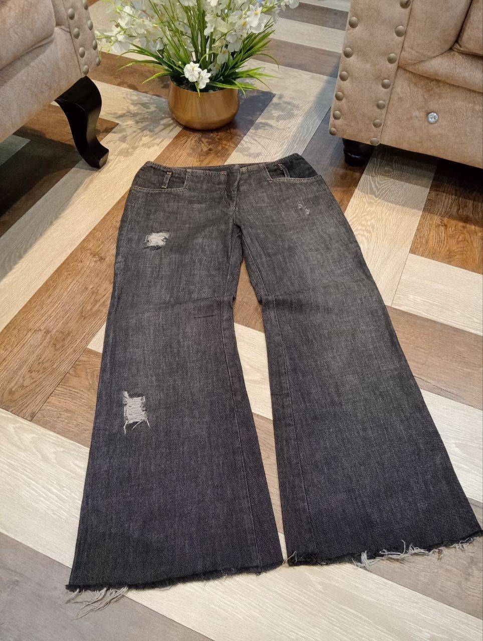 Roberto Cavalli JUST CAVALLI BLACK FLARED DENIM PANTS Size 27" / US 4 / IT 40 - 3 Thumbnail