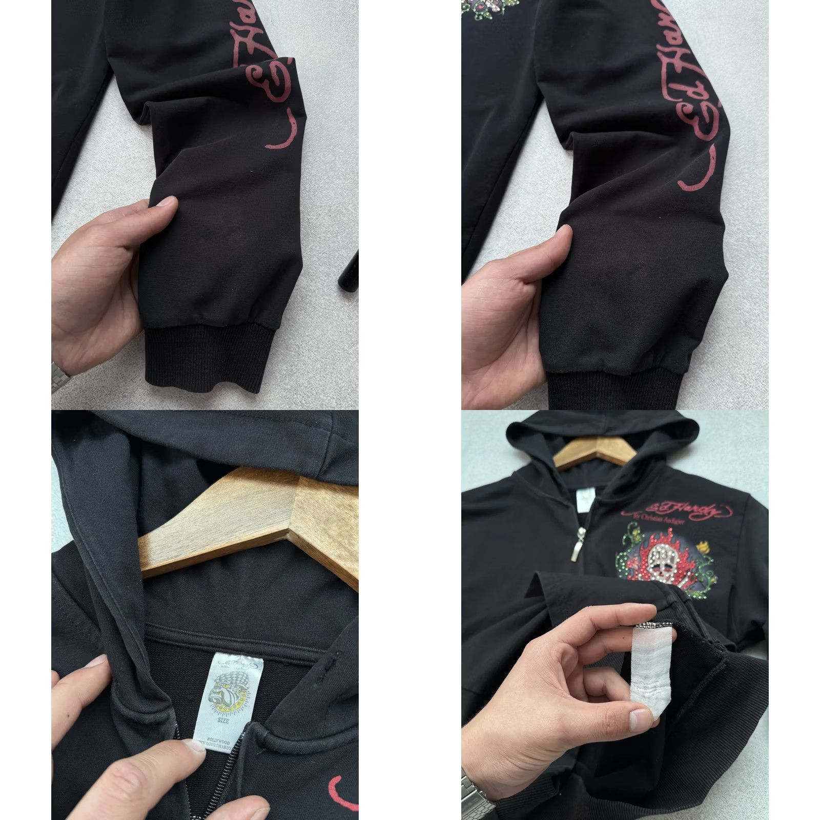 Ed Hardy Ed Hardy Scull Hoodie Full Zip Vintage Men’s M Black Size US M / EU 48-50 / 2 - 8 Thumbnail