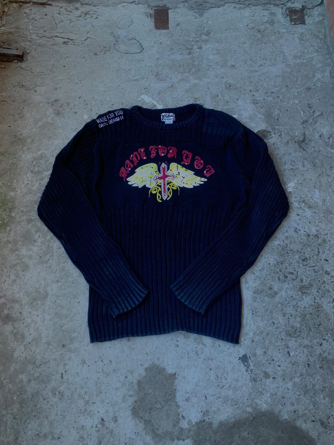 Archival Clothing Crazy Y2K avant-garde tribals sweater chrome hearts ...