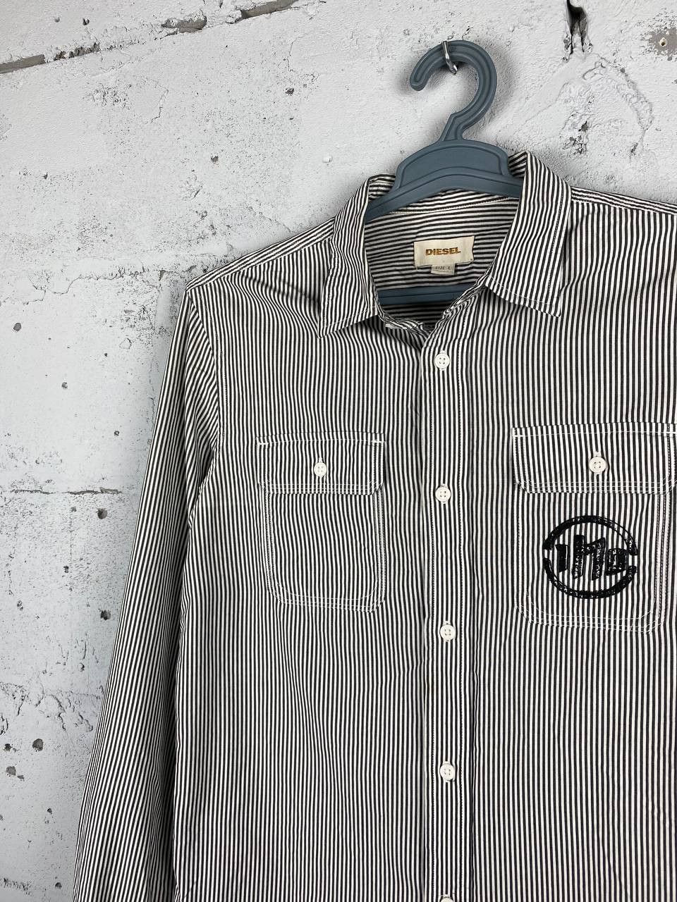 Diesel × Vintage Y2K Striped Avantgarde Diesel Printed Shirt Size L Size US L / EU 52-54 / 3 - 5 Thumbnail