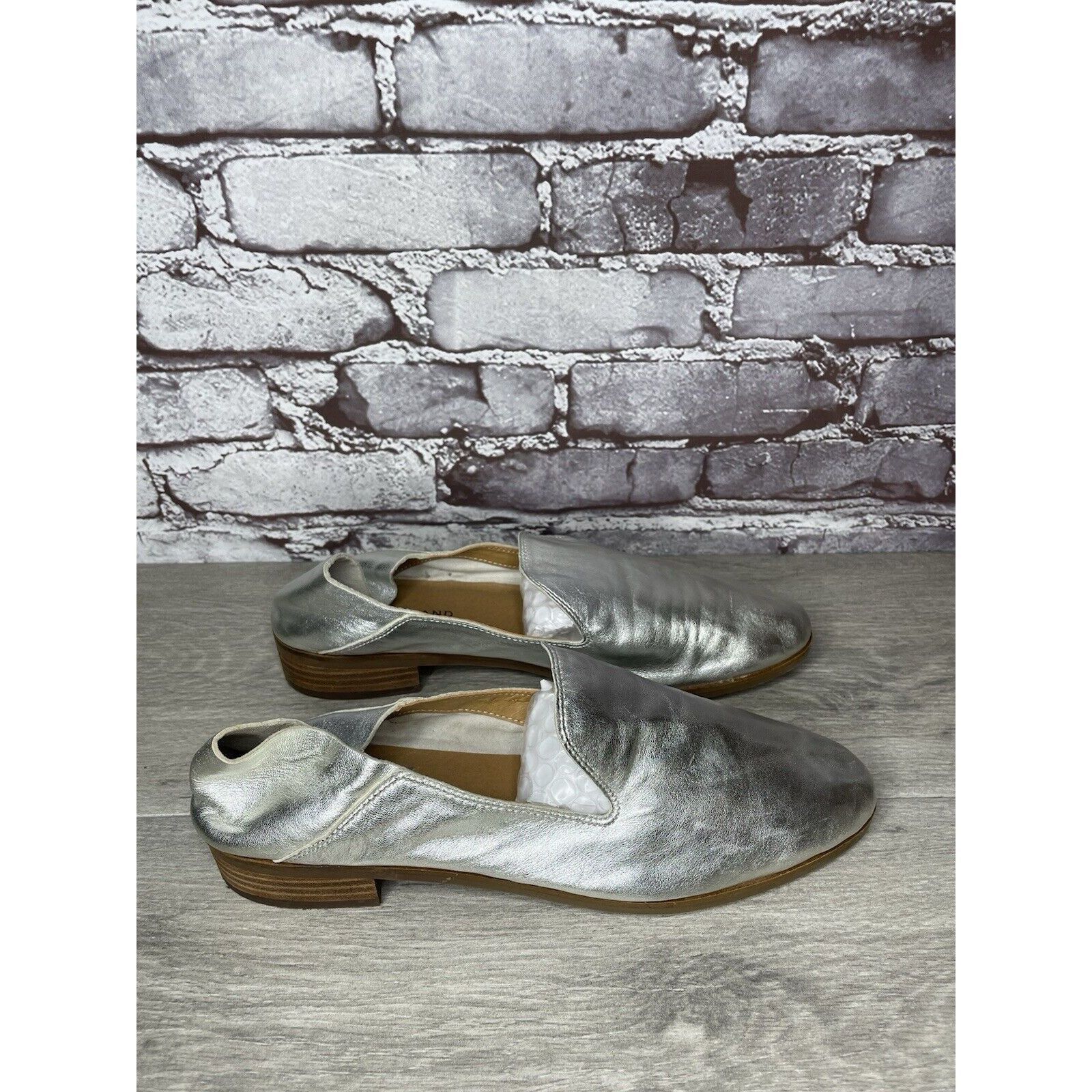 Lucky Brand Lucky Brand Metallic Silver Leather Slip On Loafers Flats Sh Size US 11 / IT 41 - 5 Thumbnail