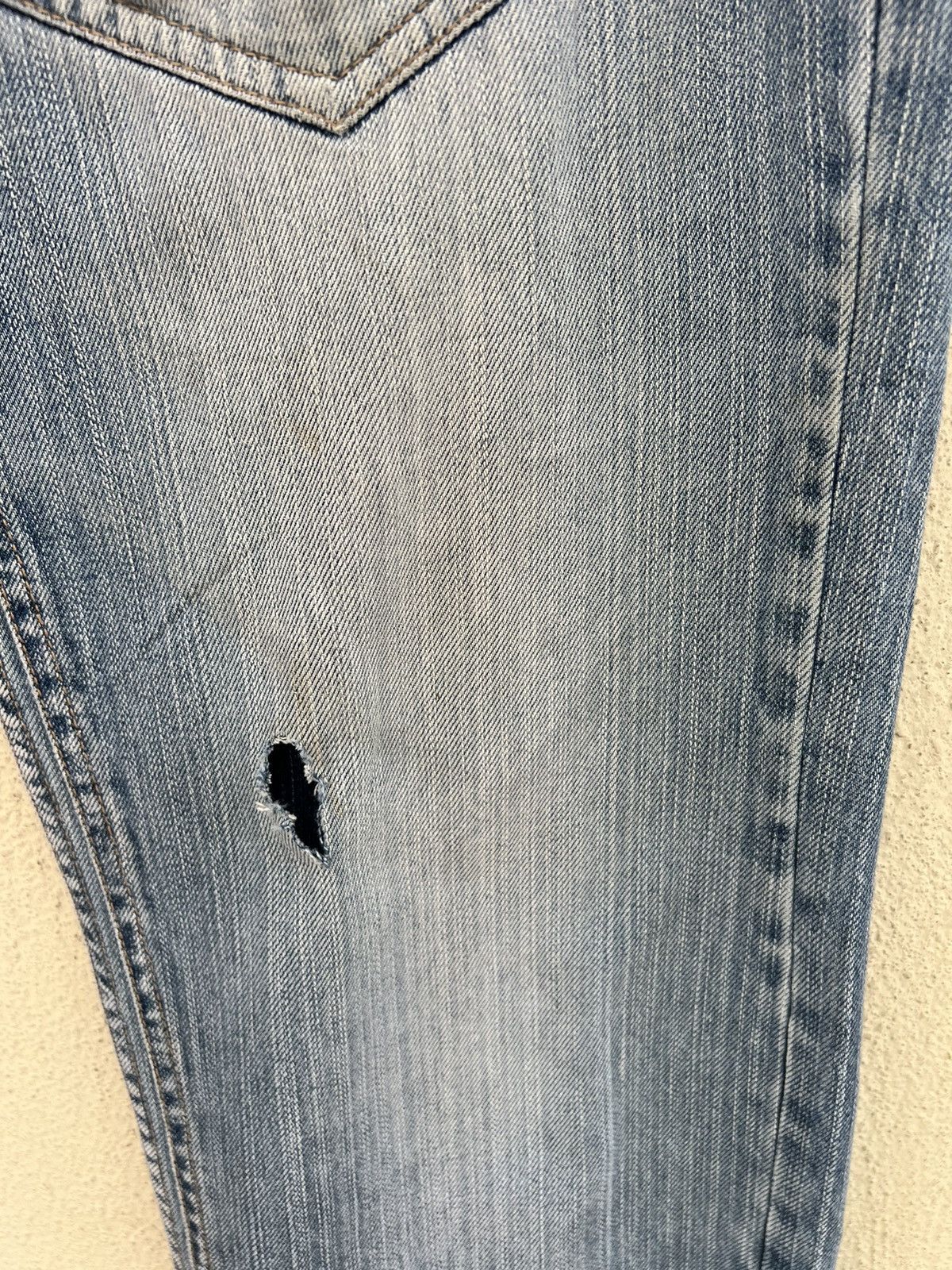 Evisu Vintage Evisu Distressed Fade Denim Double Knee Jeans Size US 31 - 12 Thumbnail