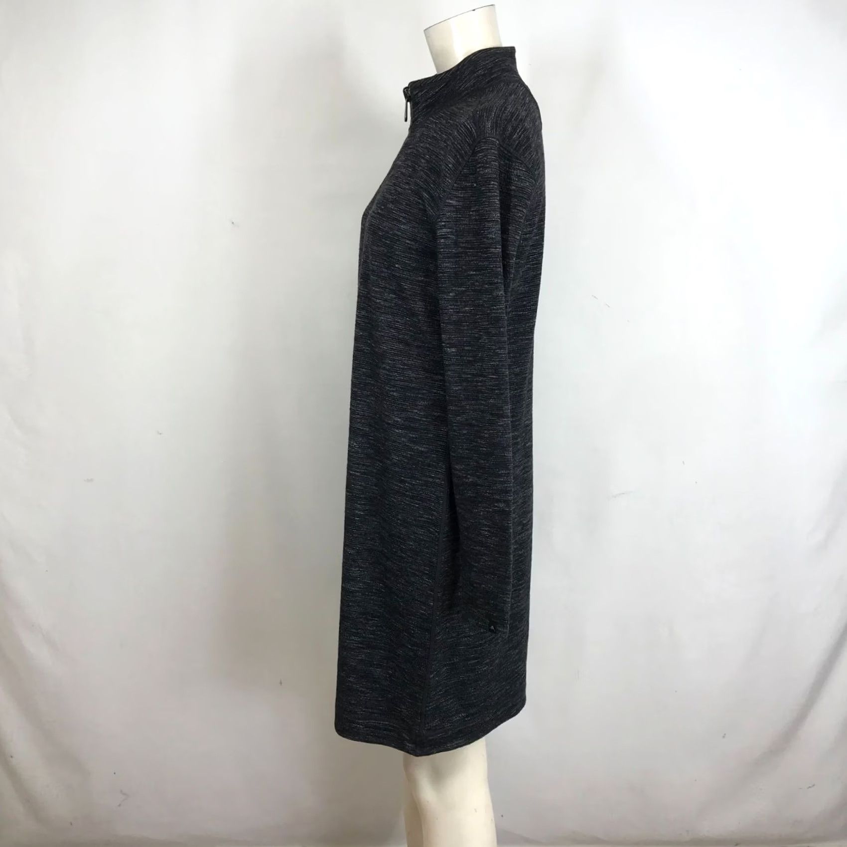 Tommy Bahama TOMMY BAHAMA Women's Small Black/Gray Long Sleeve 1/4 Zip Reversible Sweater Dress Size S / US 4 / IT 40 - 6 Thumbnail