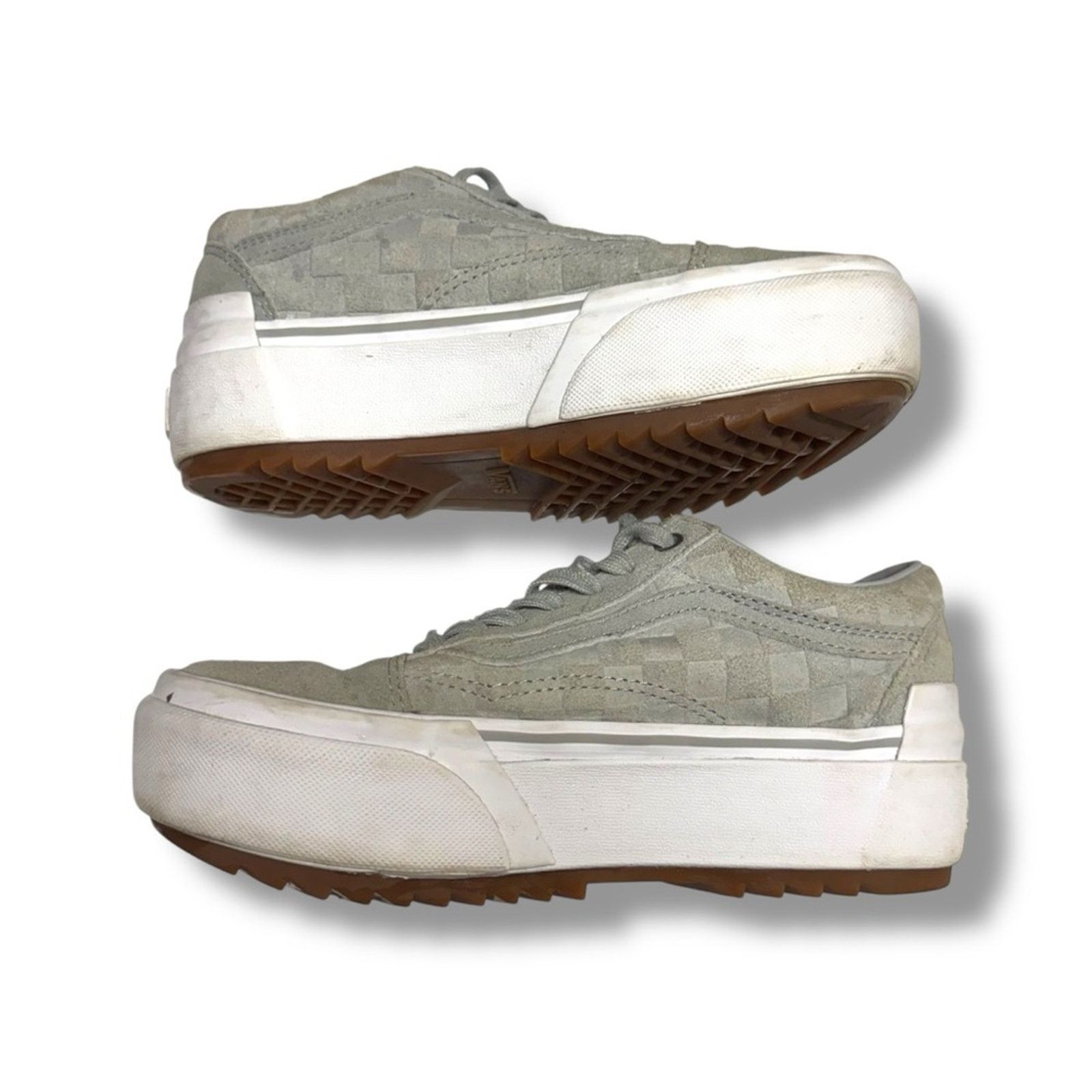Vans Vans Old Skool Stacked Embossed Check Platform Sneakers Shoe Size US 7 / IT 37 - 1 Thumbnail