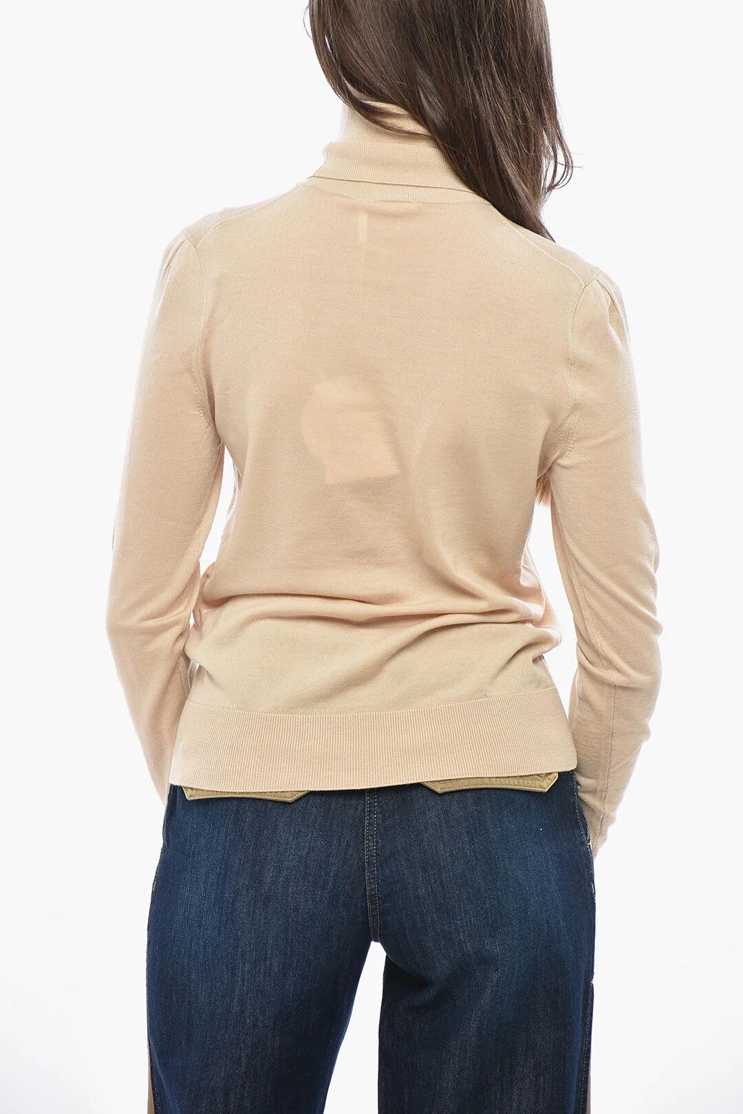 Chloe og1mm0426 Wool Turtleneck Sweater in Beige Size S / US 4 / IT 40 - 2 Thumbnail