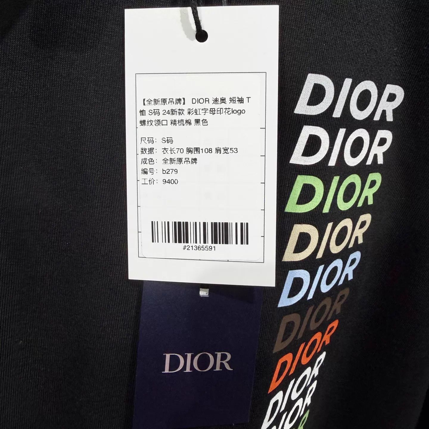 Dior DIOR 24 Rainbow Logo Black Short Sleeve T-Shirt S Size US S / EU 44-46 / 1 - 5 Thumbnail