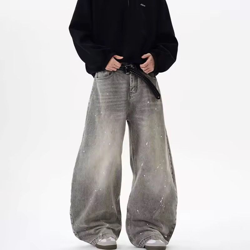 Jean Wide Leg Baggy Jeans with Paint Splatter Detail Size US 34 / EU 50 - 1 Thumbnail